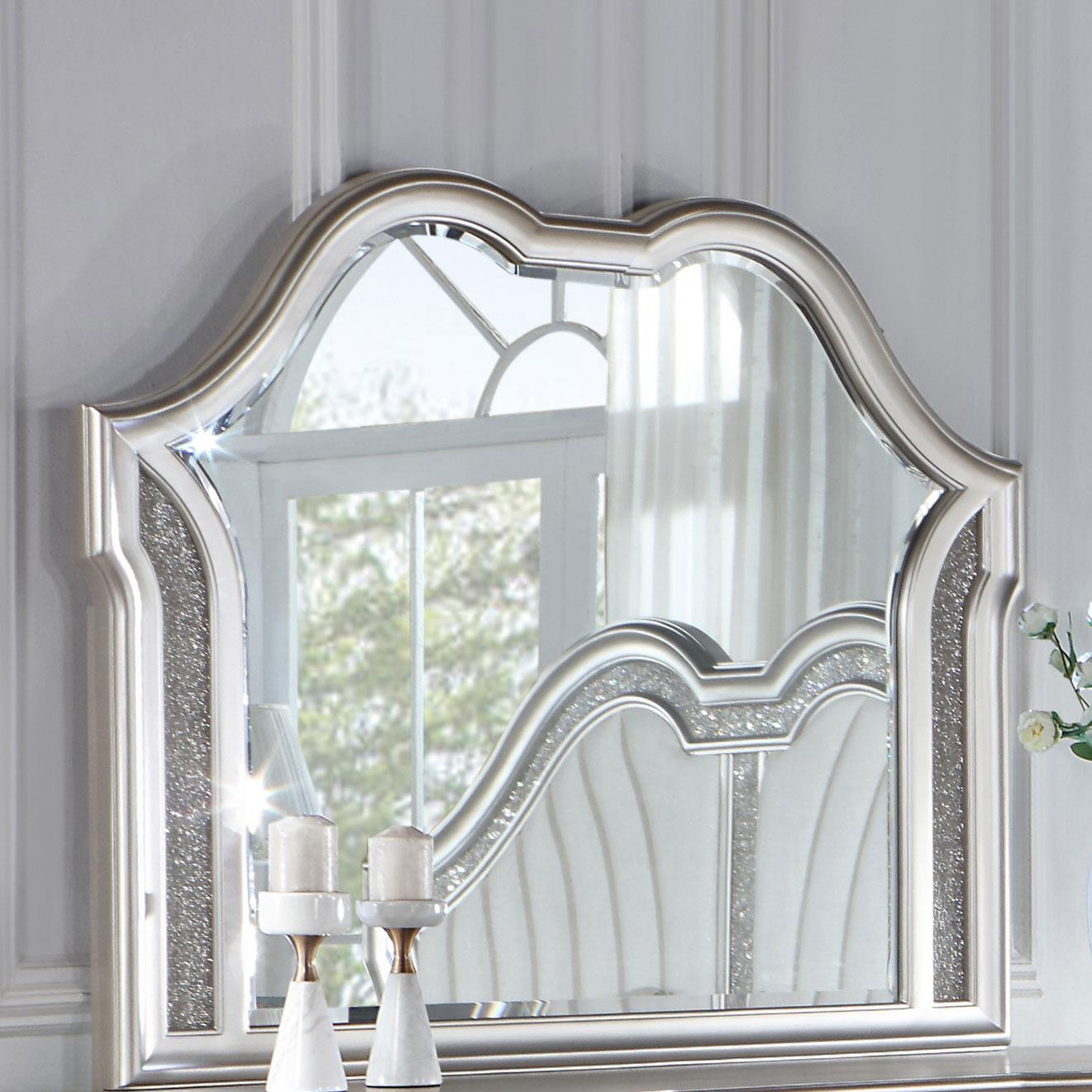 Model: 223394 | Coaster Evangeline Dresser Mirror Silver Oak