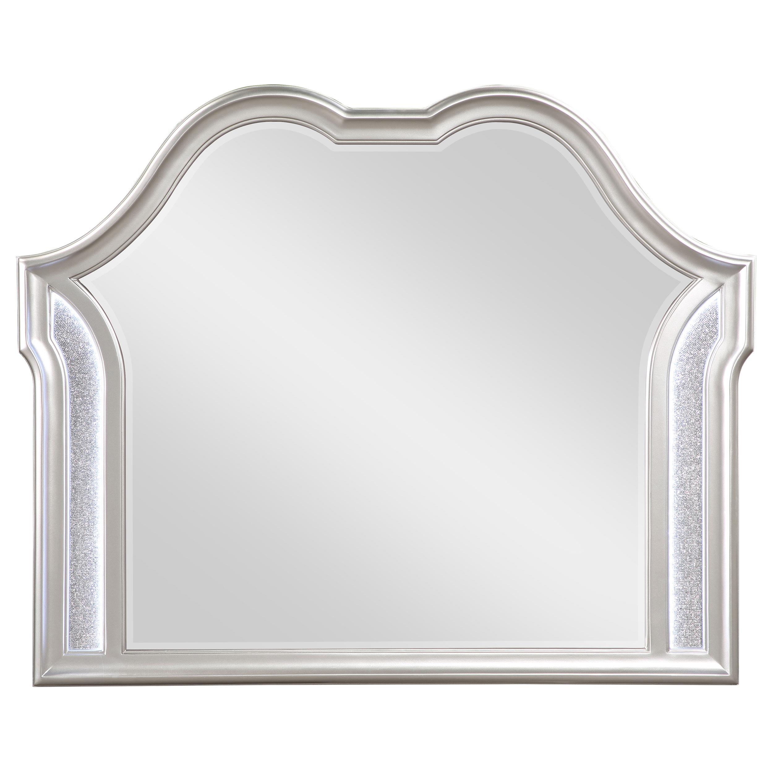 Model: 223394 | Coaster Evangeline Dresser Mirror Silver Oak