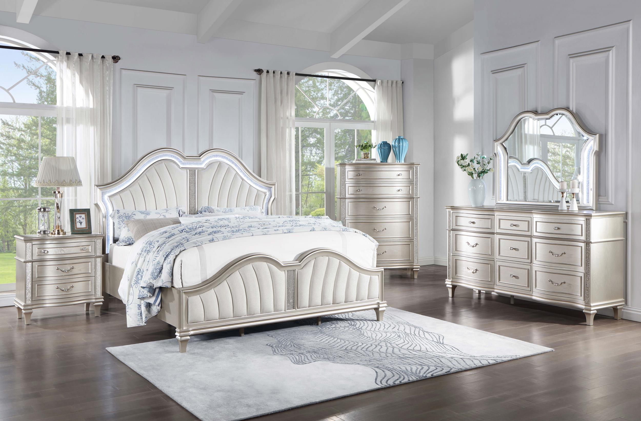 Model: 223392 | Coaster Evangeline 3-drawer Nightstand Silver Oak