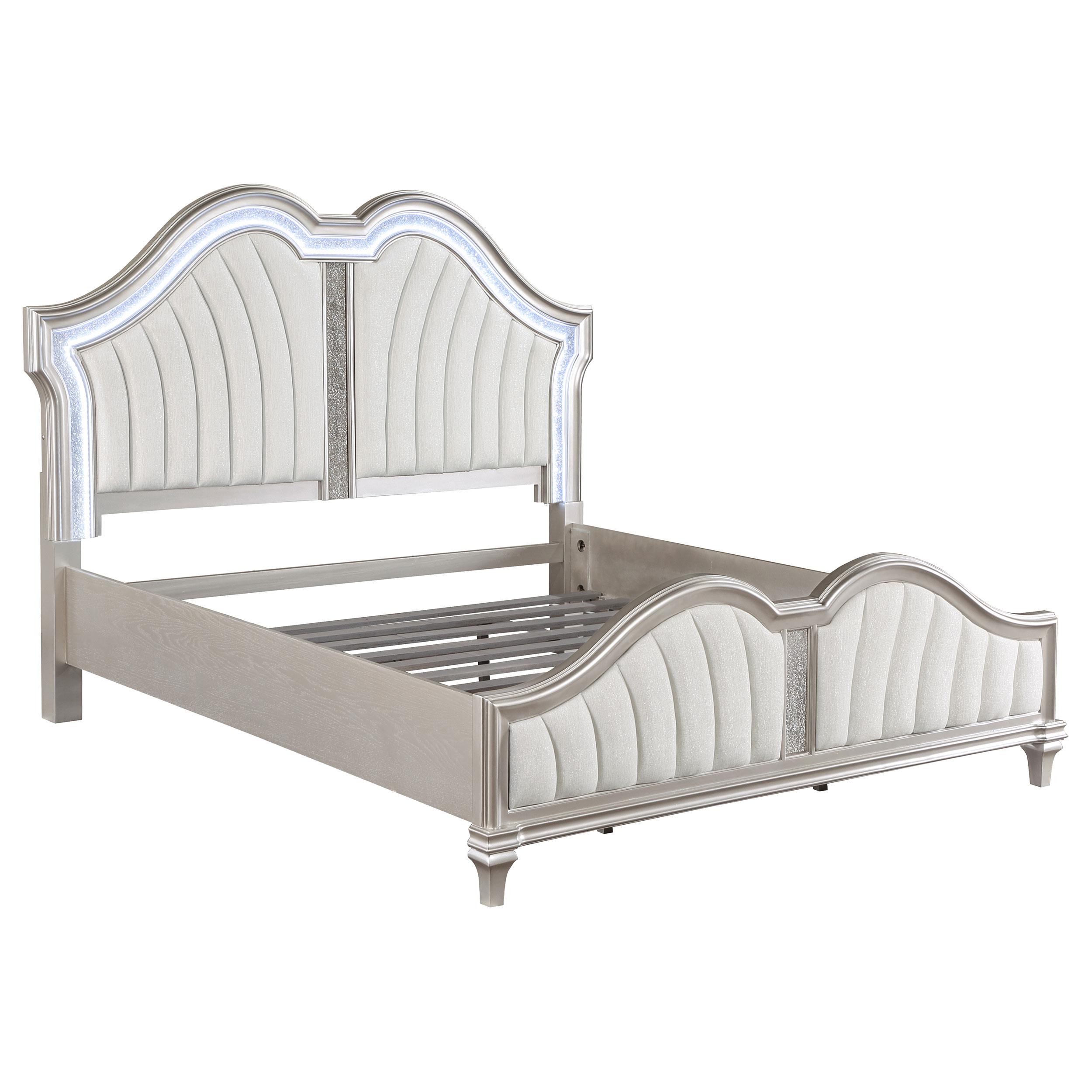 Model: 223391KW-S4 | Coaster Evangeline 4-piece California King Bedroom Set Silver Oak