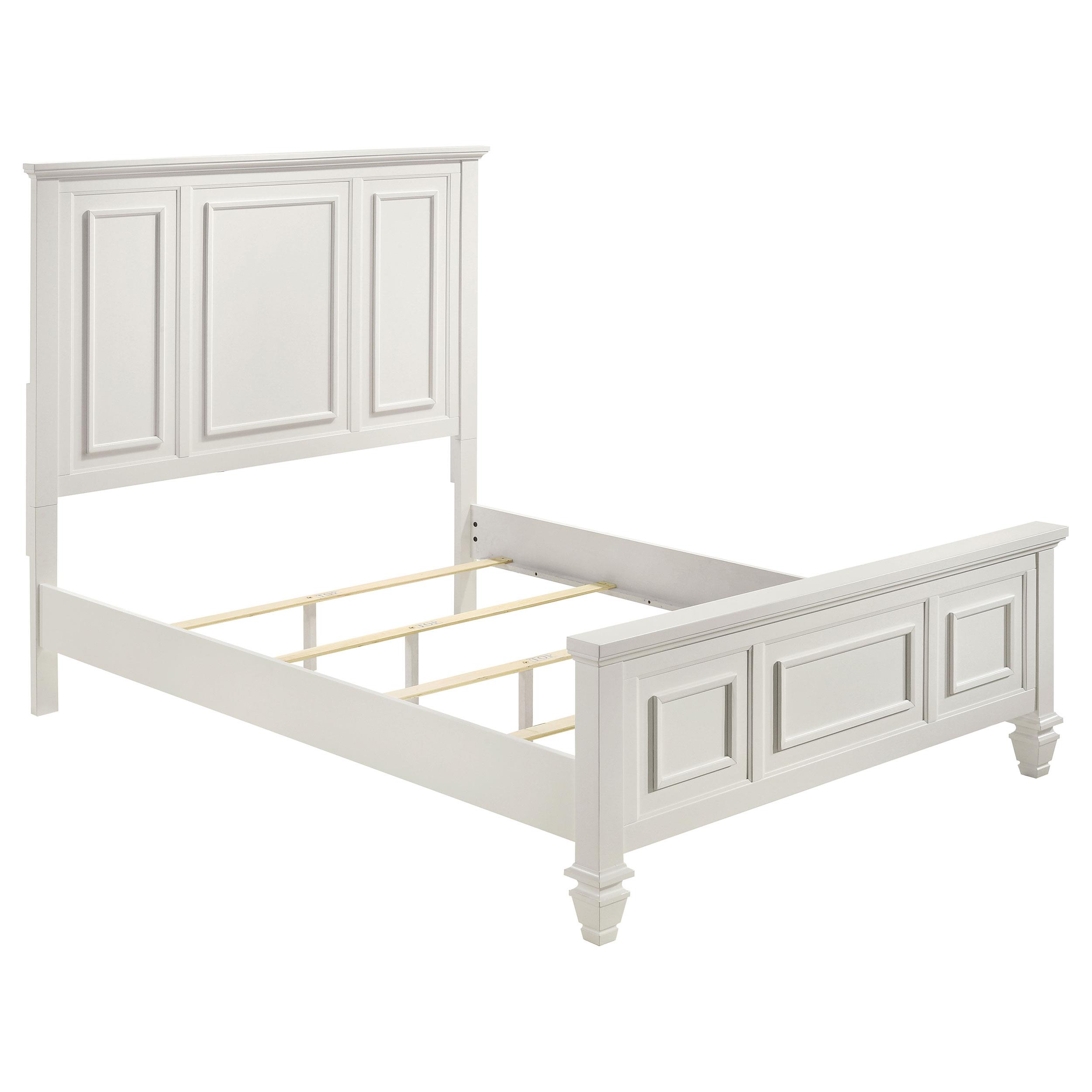 Coaster Sandy Beach Wood Queen Panel Bed Cream White