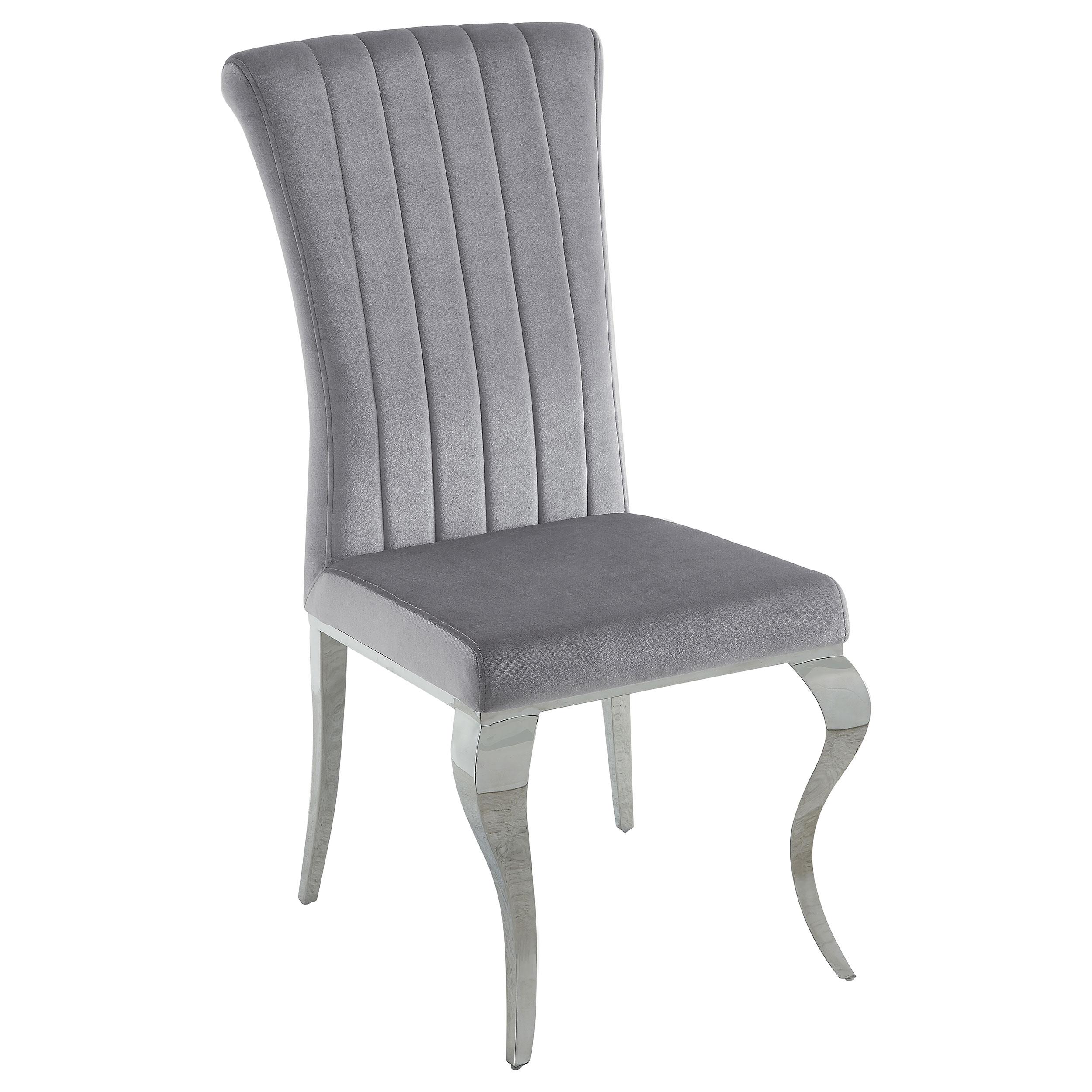 Model: 115091-S5G | Coaster Carone 5-piece 61-inch Rectangular White Glass Dining Set Grey