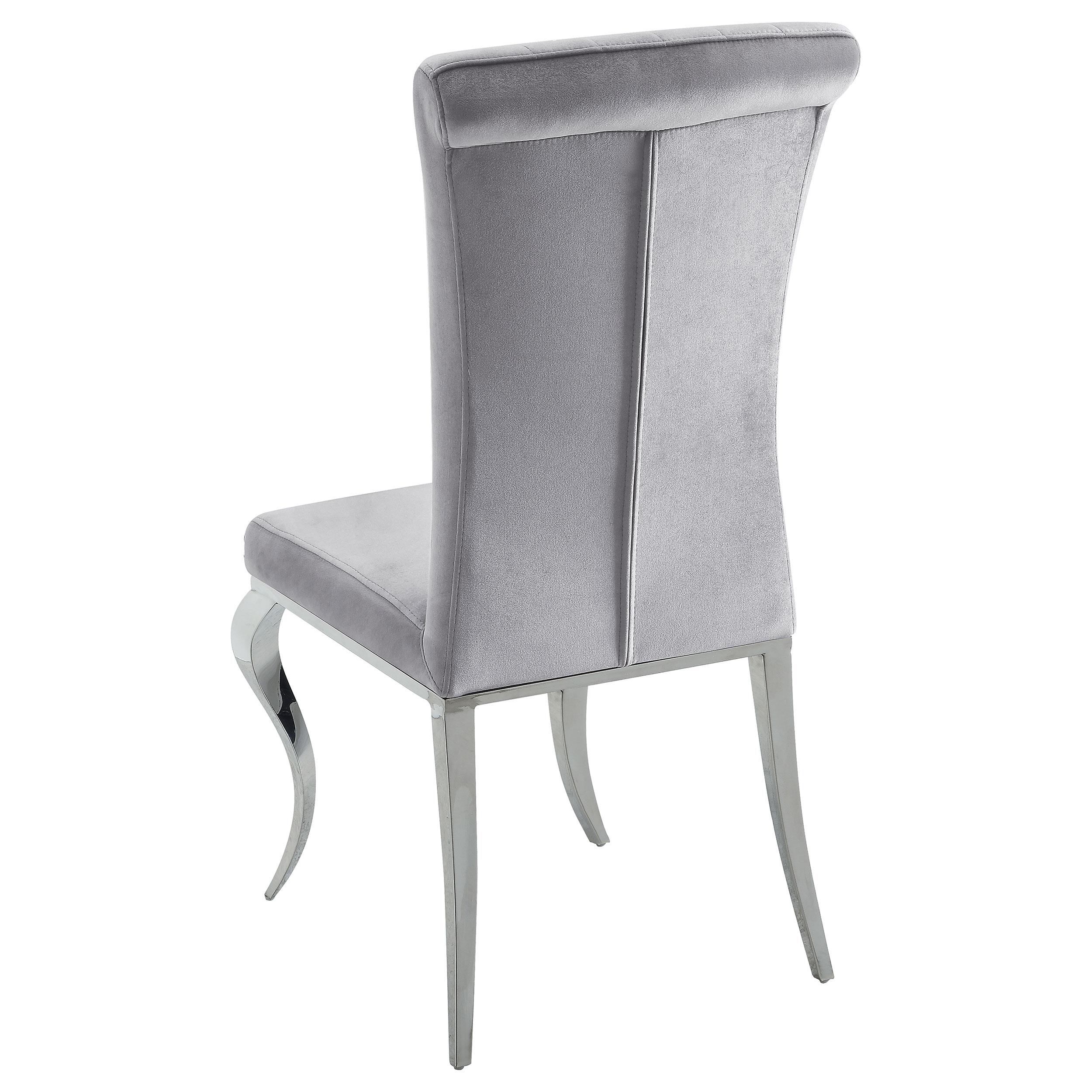 Model: 115081-S5G | Coaster Carone 5-piece 81-inch Rectangular White Glass Dining Set Grey