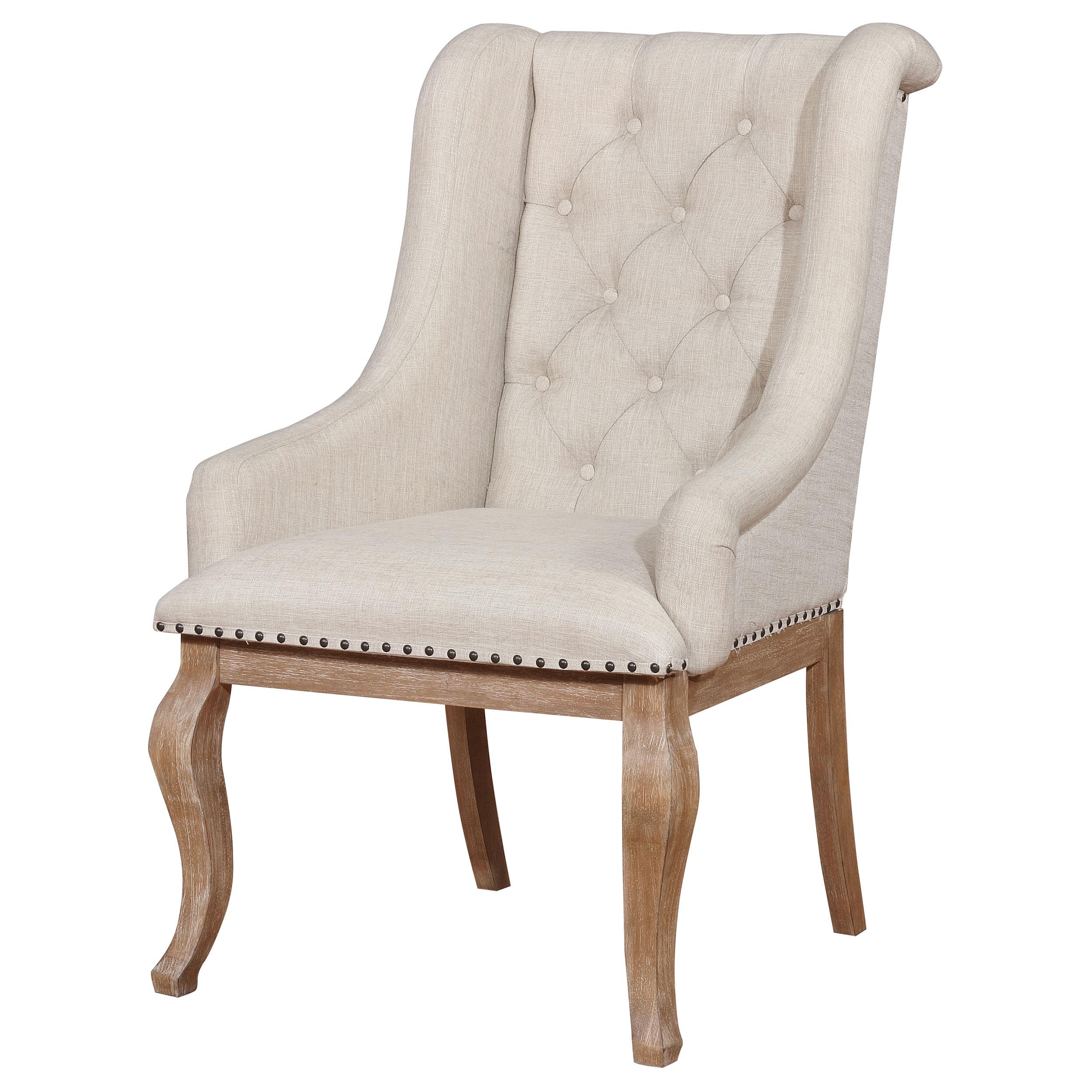 Model: 110293 | Coaster Brockway Upholstered Arm Chair Barley Brown (Set of 2)