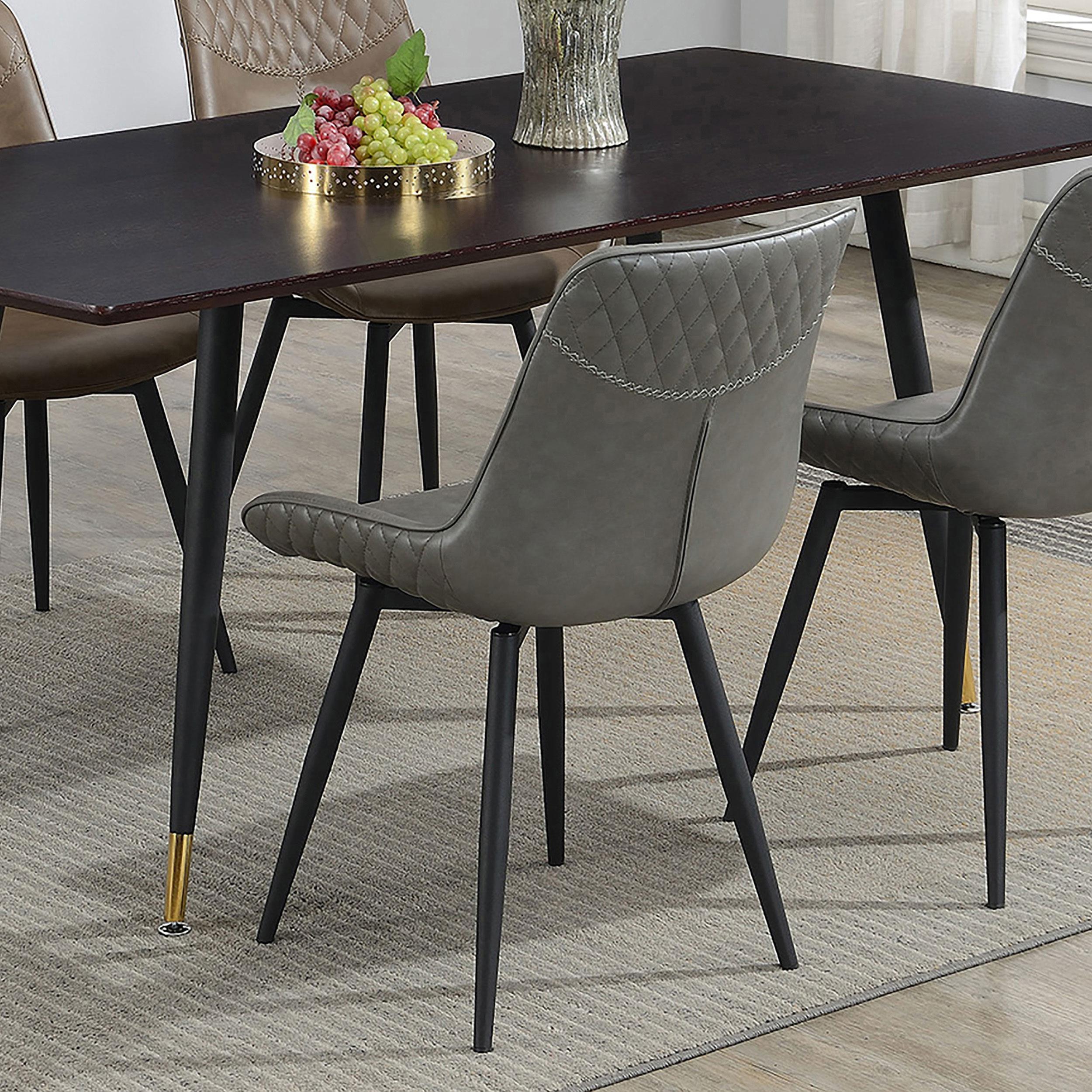 Model: 110272 | Coaster Brassie Upholstered Swivel Dining Side Chair Grey (Set of 2)