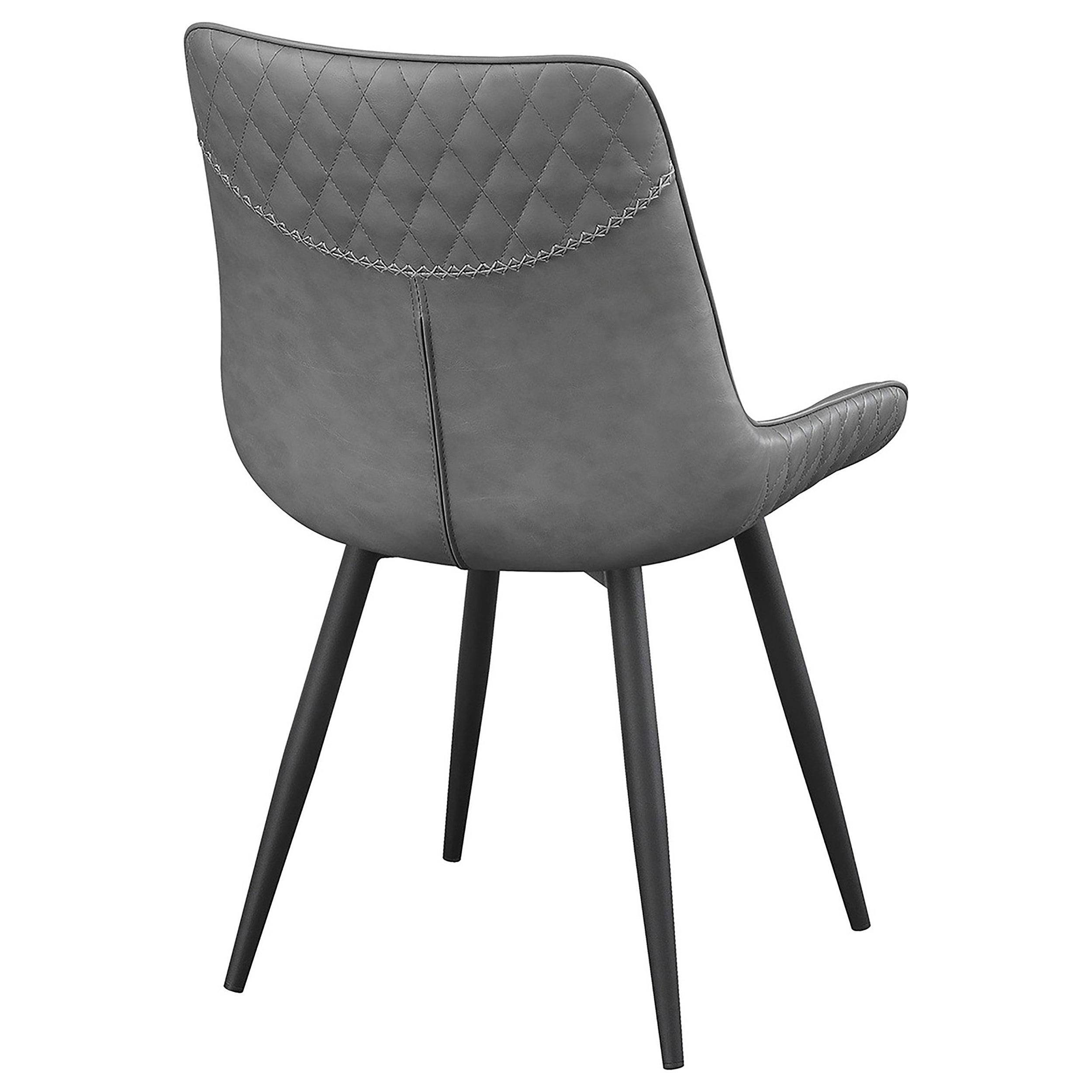 Model: 110272 | Coaster Brassie Upholstered Swivel Dining Side Chair Grey (Set of 2)