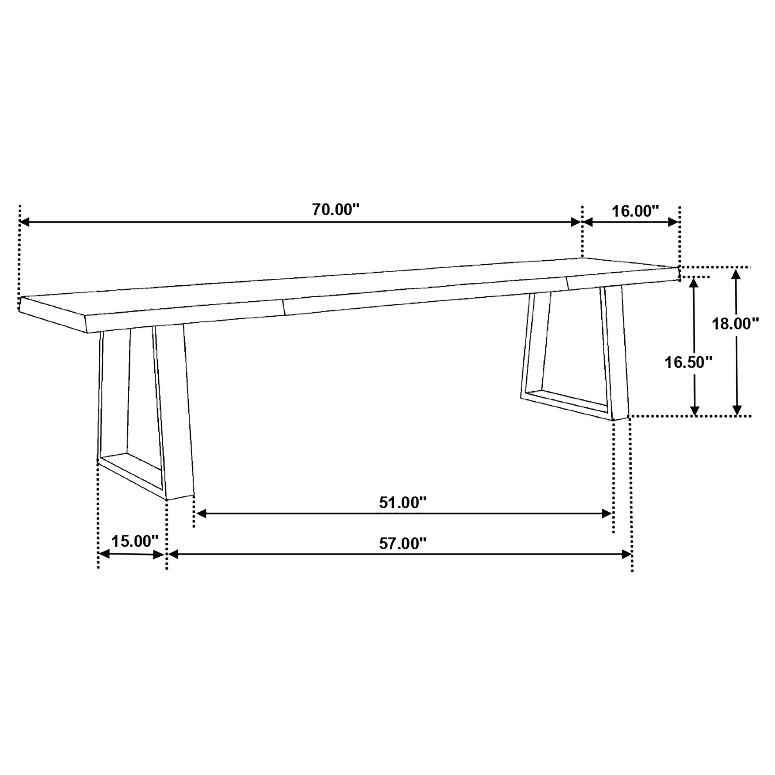 Model: 110183 | Coaster Ditman Live Edge Wood Dining Bench Grey Sheesham