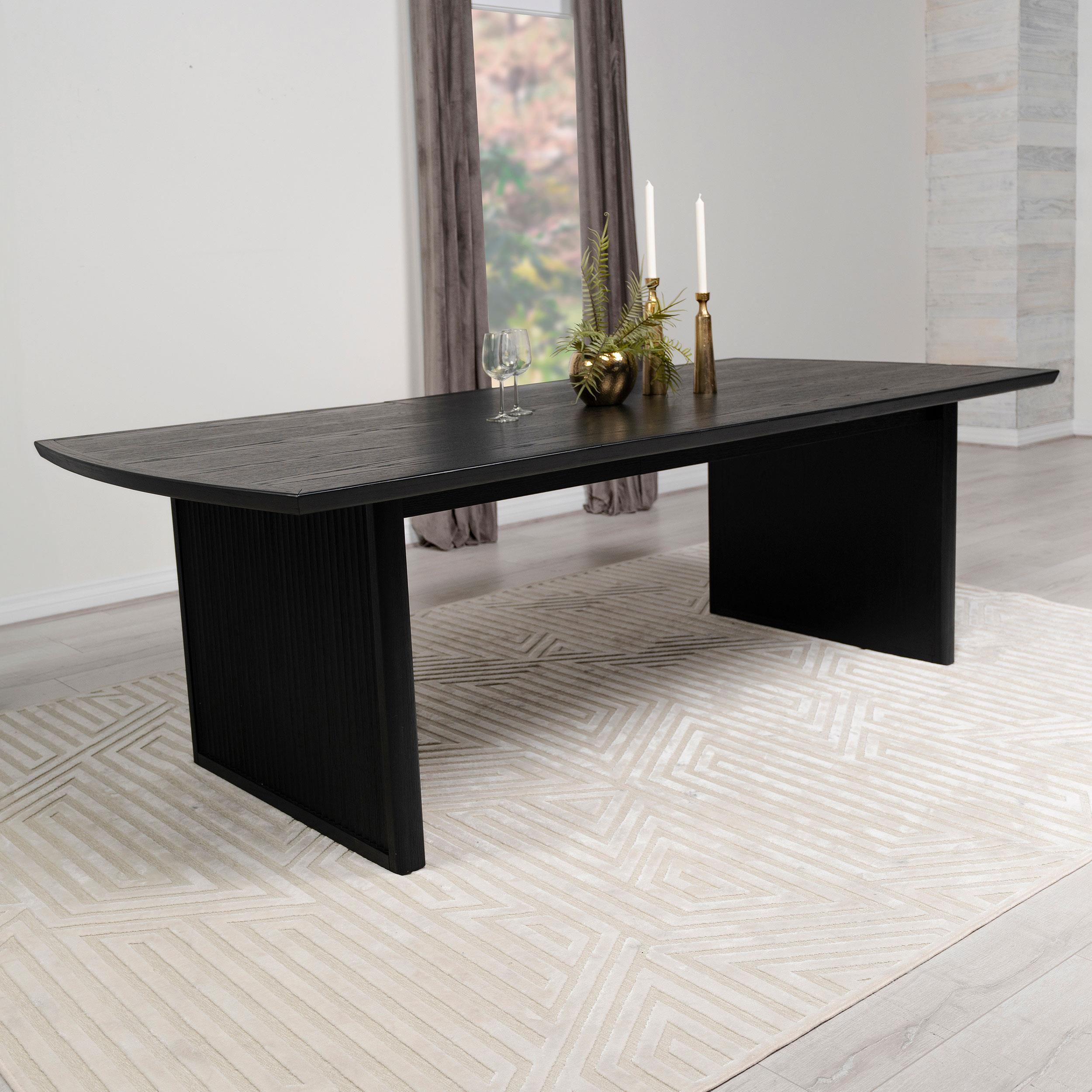 Model: 108231 | Coaster Brookmead 100-inch Extension Leaf Dining Table Black