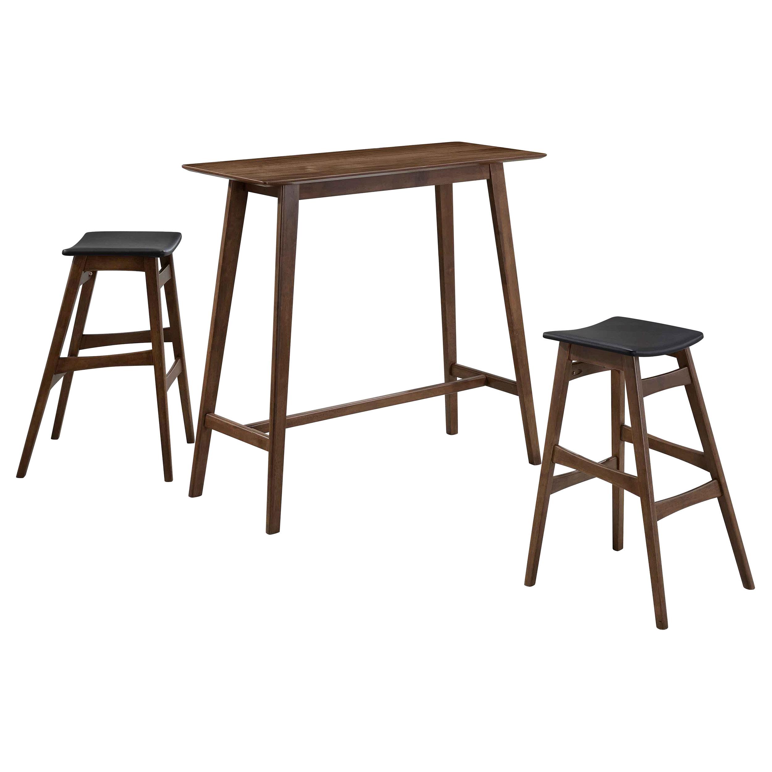 Model: 101436-S3 | Coaster Finnick 3-piece Rectangular Pub Height Bar Table Set Walnut