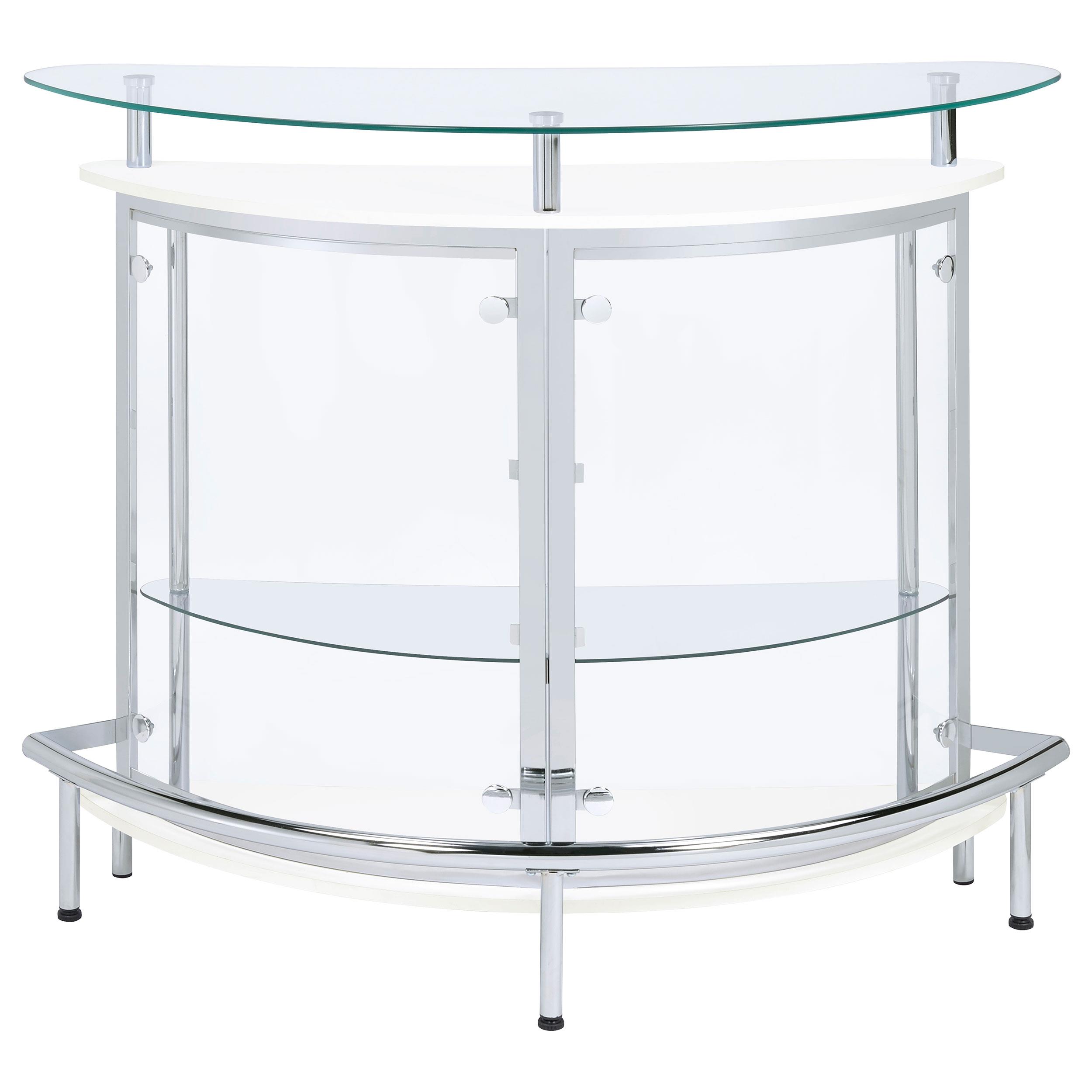 Model: 101066 | Coaster Amarillo Freestanding Glass Top Home Bar Wine Cabinet White