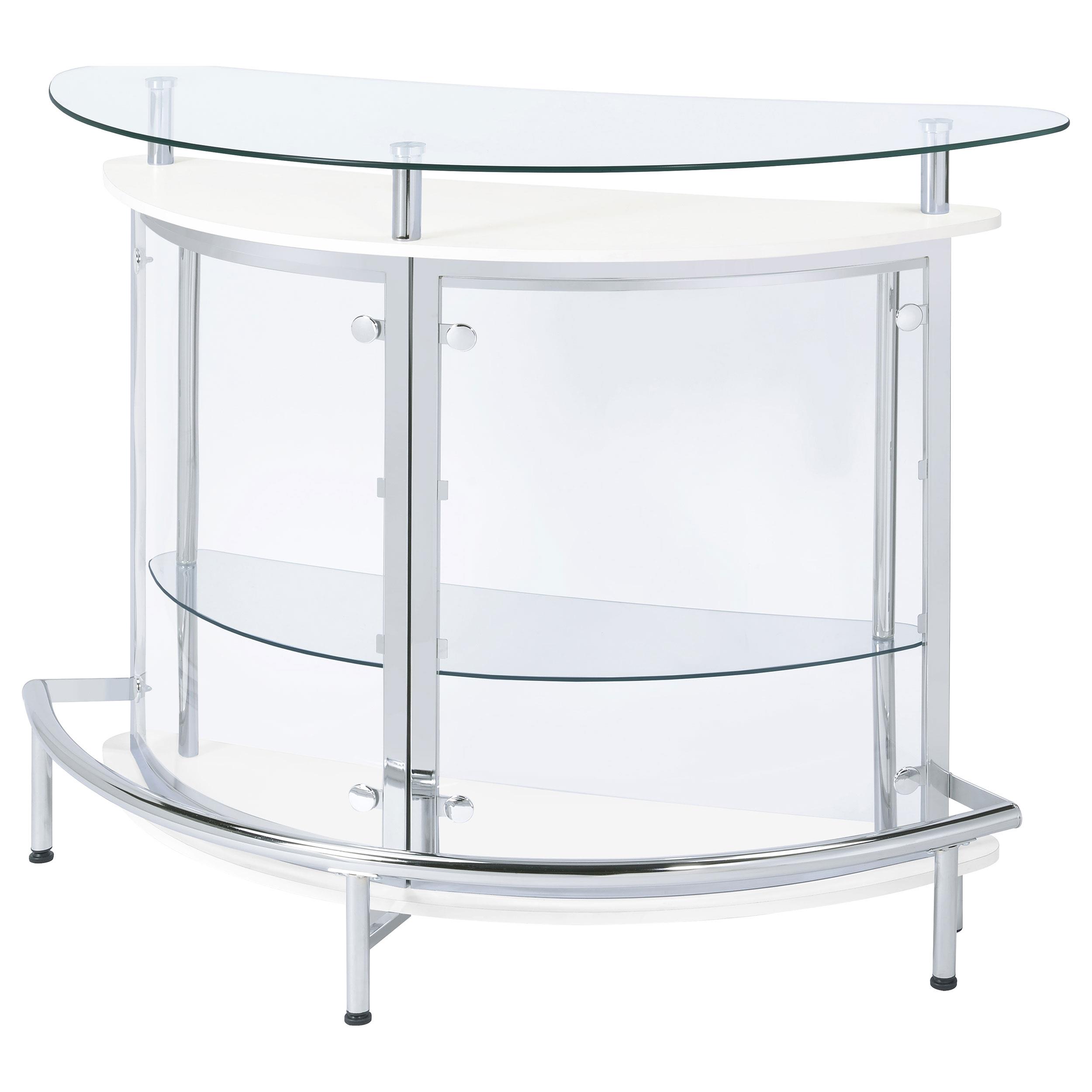 Model: 101066 | Coaster Amarillo Freestanding Glass Top Home Bar Wine Cabinet White