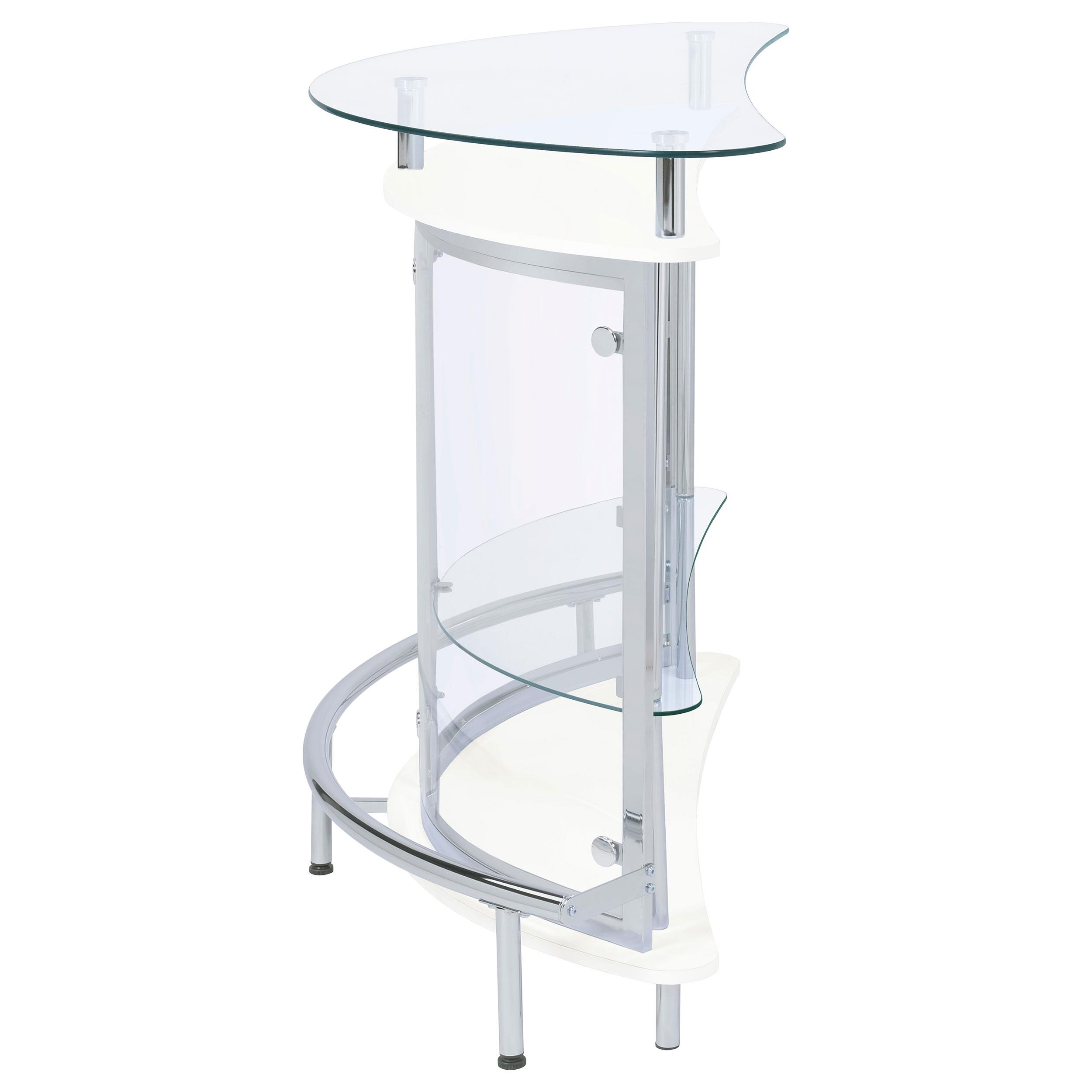 Model: 101066 | Coaster Amarillo Freestanding Glass Top Home Bar Wine Cabinet White