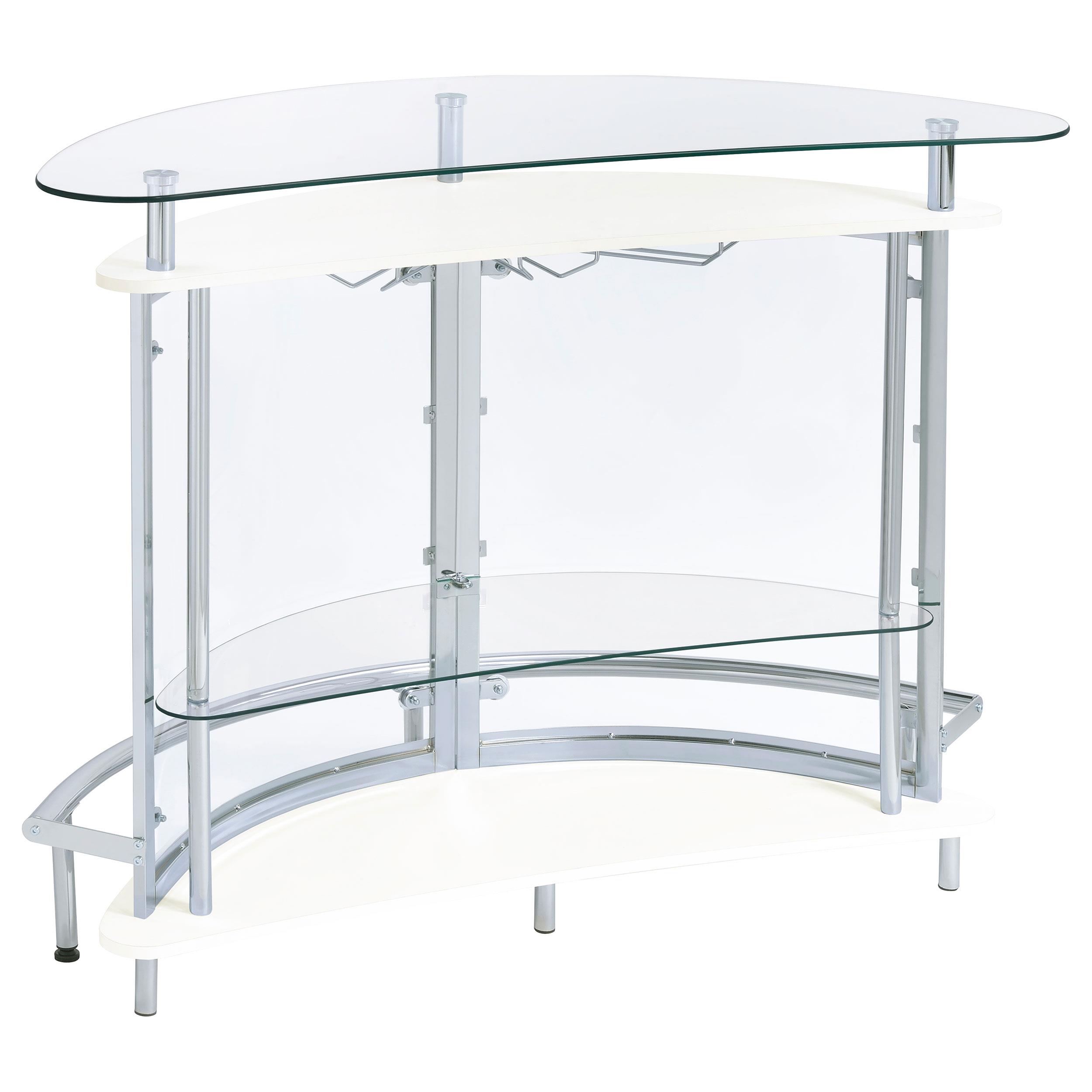 Model: 101066 | Coaster Amarillo Freestanding Glass Top Home Bar Wine Cabinet White