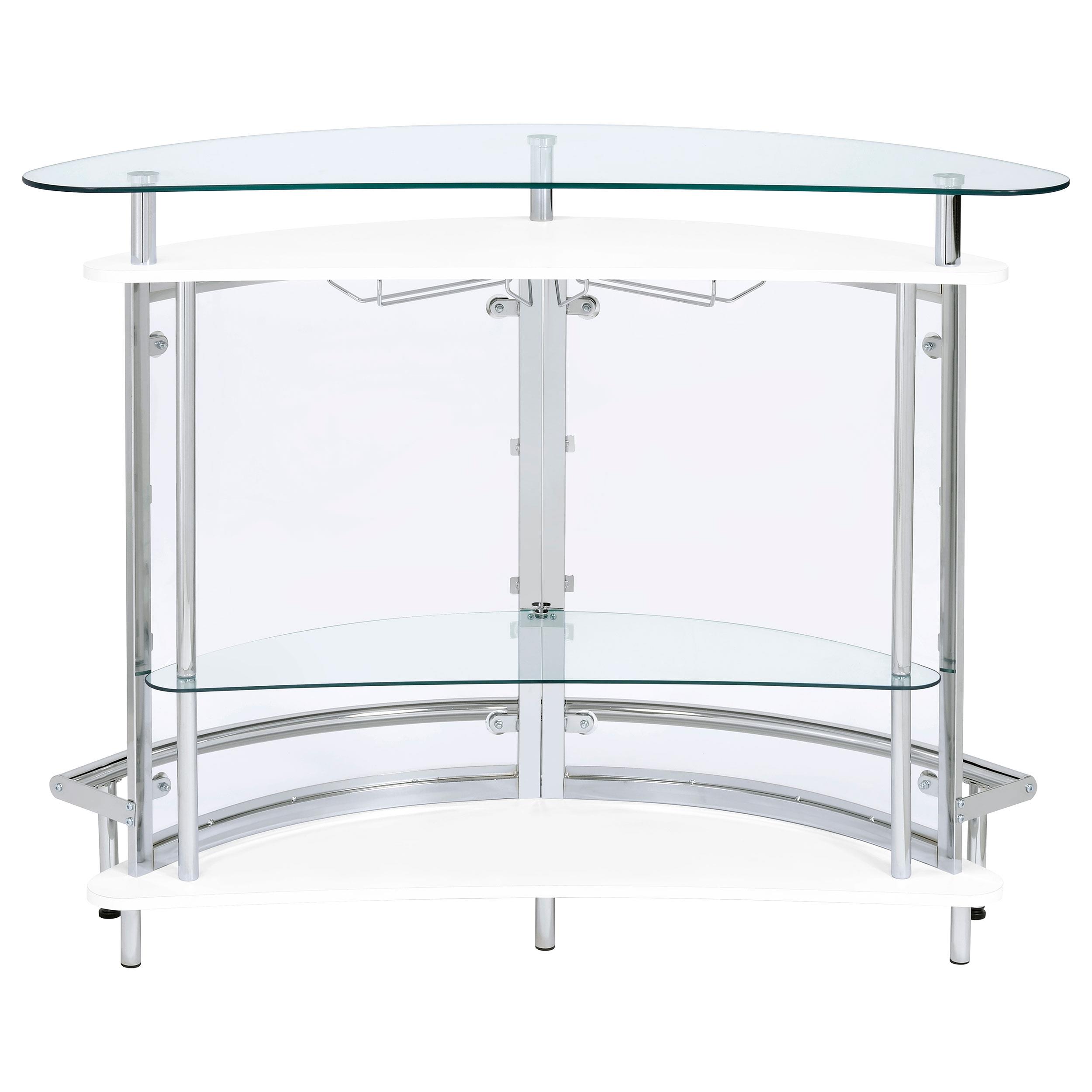 Model: 101066 | Coaster Amarillo Freestanding Glass Top Home Bar Wine Cabinet White