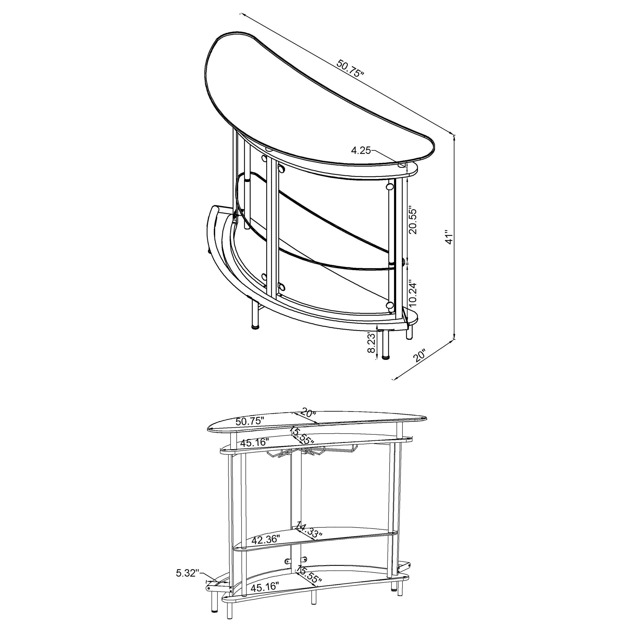 Model: 101066 | Coaster Amarillo Freestanding Glass Top Home Bar Wine Cabinet White