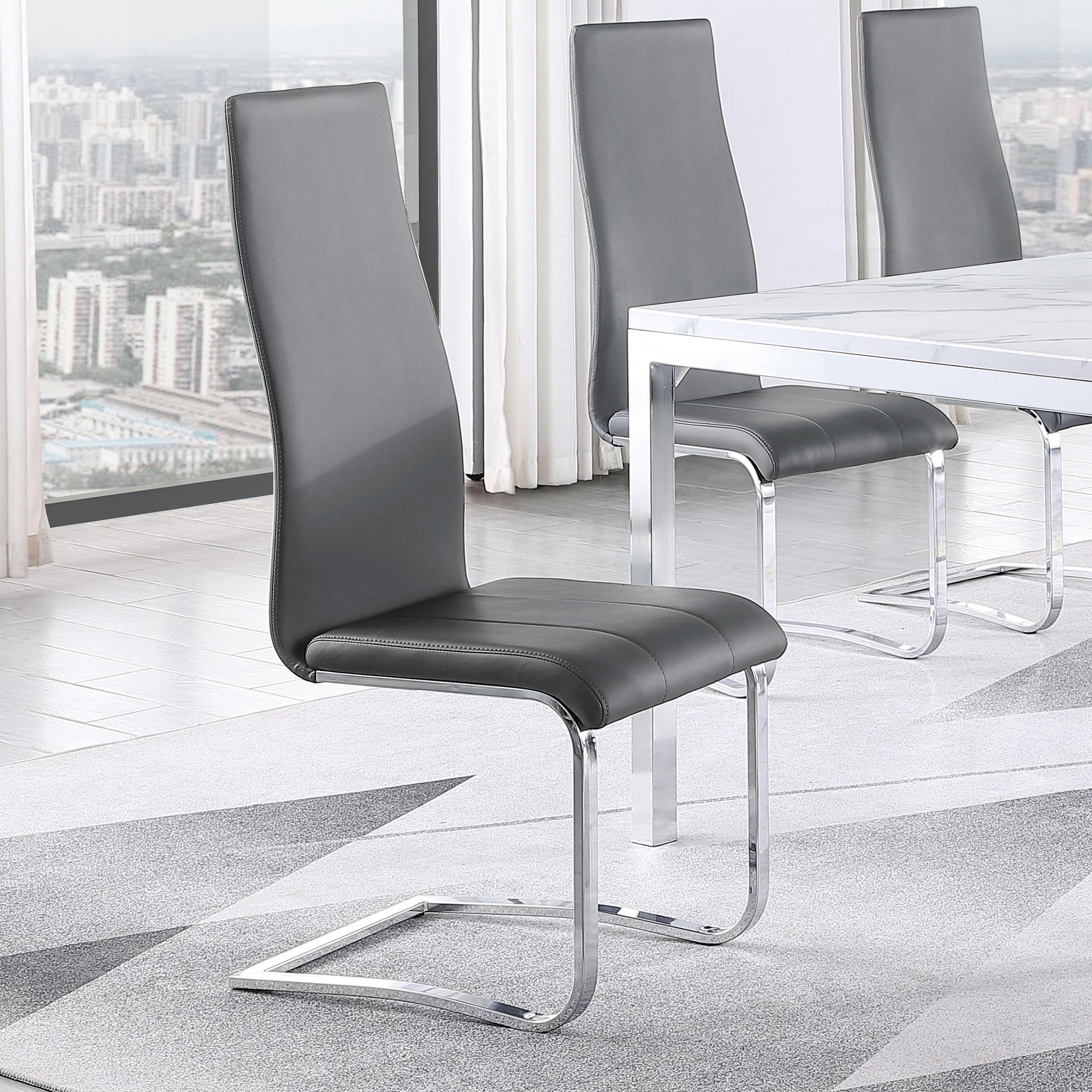 Model: 100515GRY | Coaster Montclair Upholstered Dining Side Chair Grey (Set of 4)