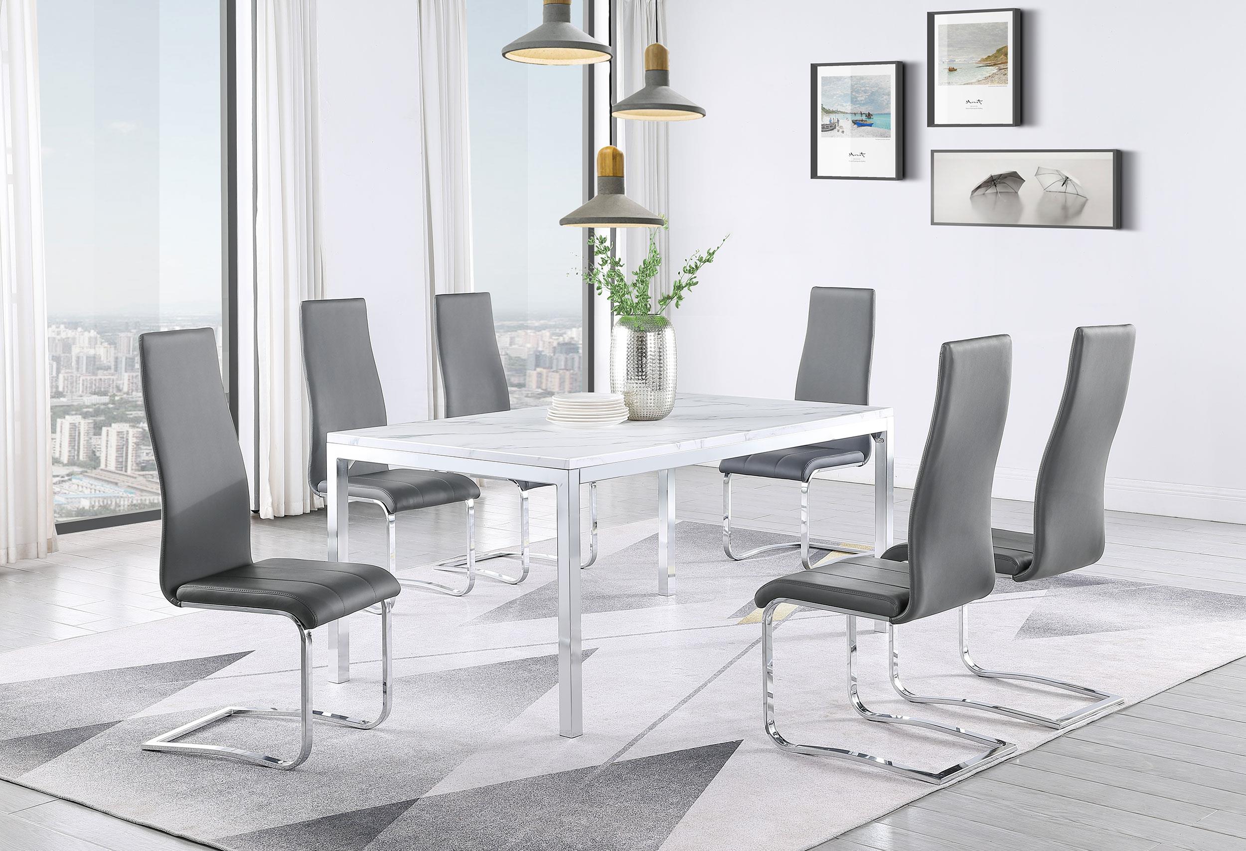 Model: 100515GRY | Coaster Montclair Upholstered Dining Side Chair Grey (Set of 4)