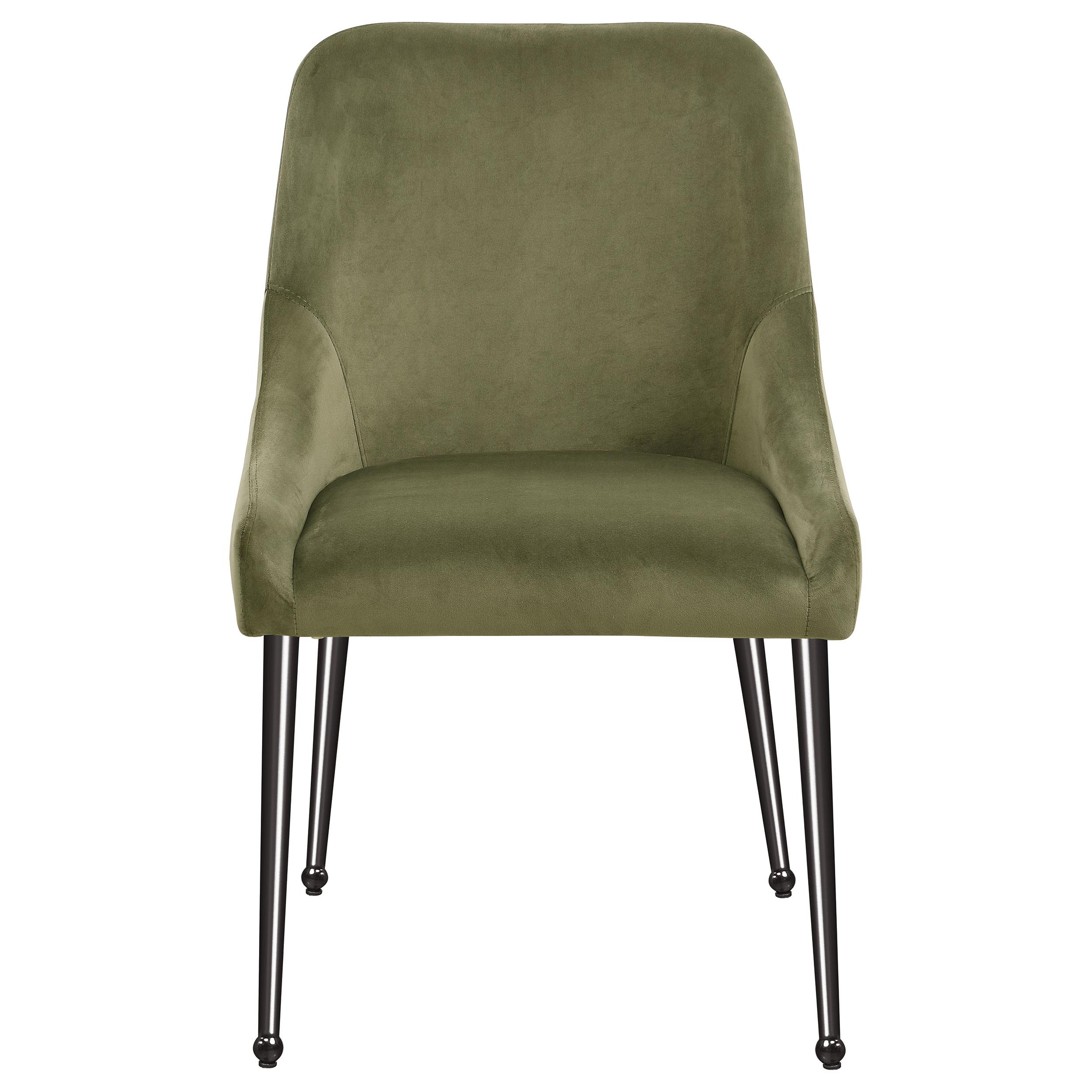 Model: 107772 | Coaster Mayette Upholstered Dining Side Chair Olive (Set of 2)