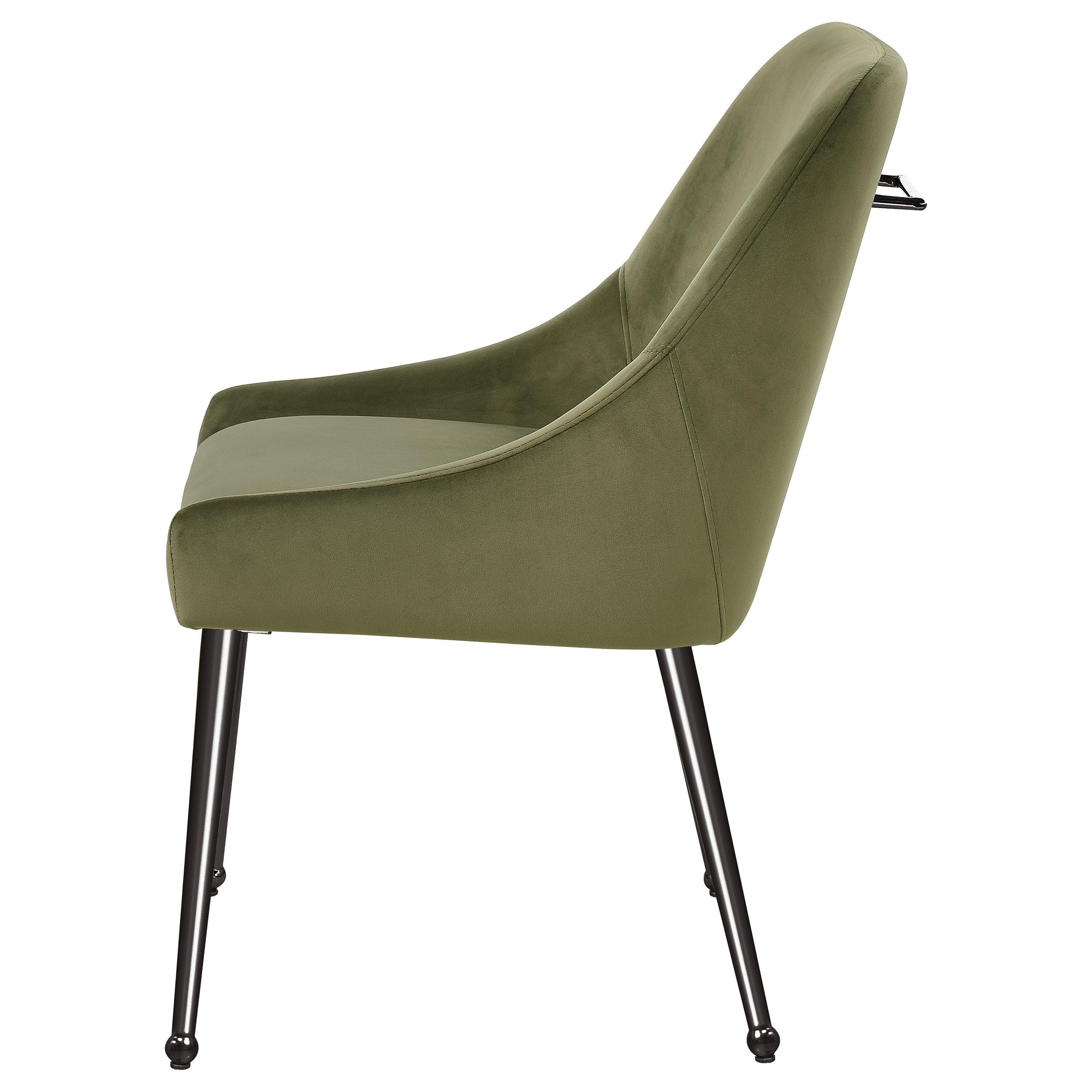 Model: 107772 | Coaster Mayette Upholstered Dining Side Chair Olive (Set of 2)