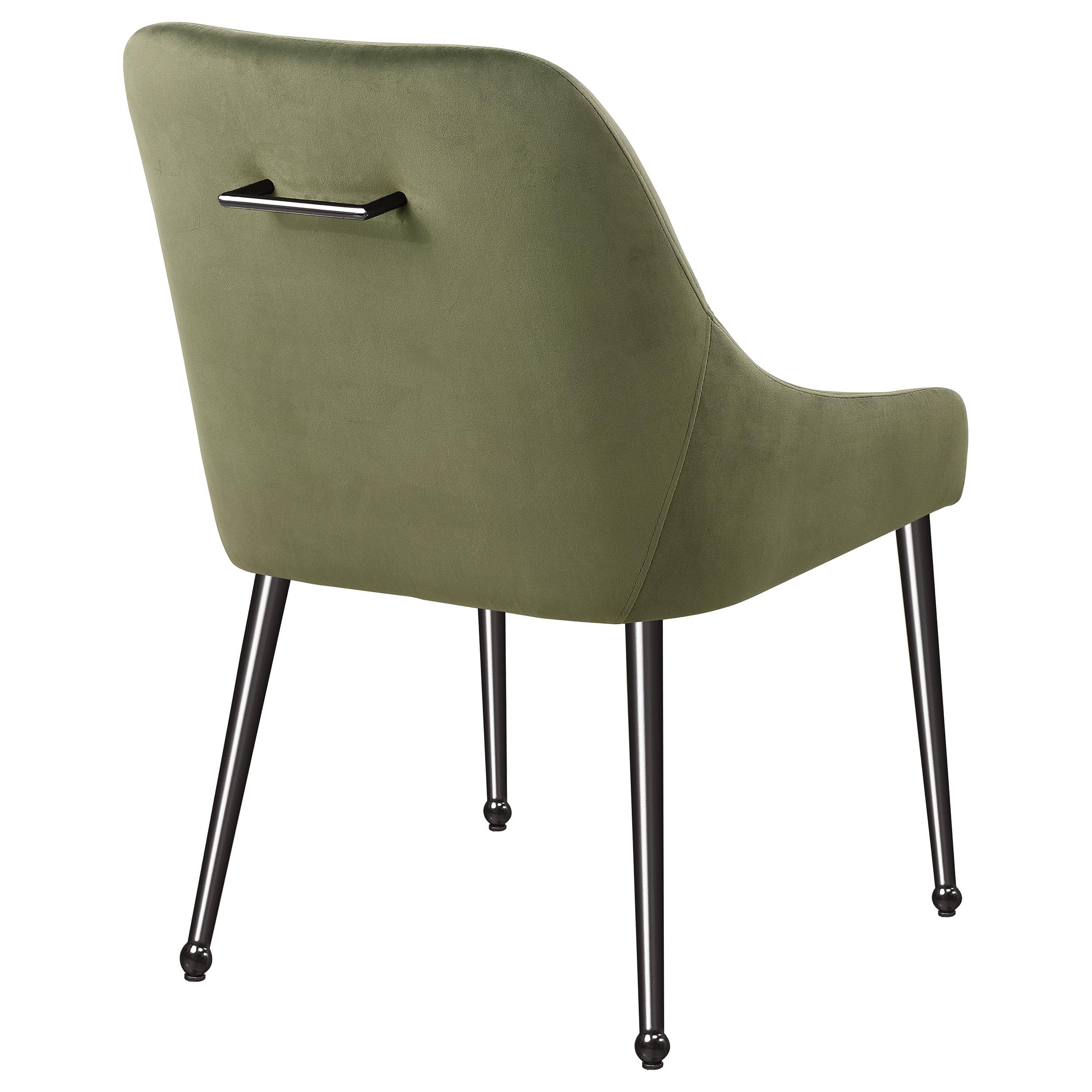 Model: 107772 | Coaster Mayette Upholstered Dining Side Chair Olive (Set of 2)