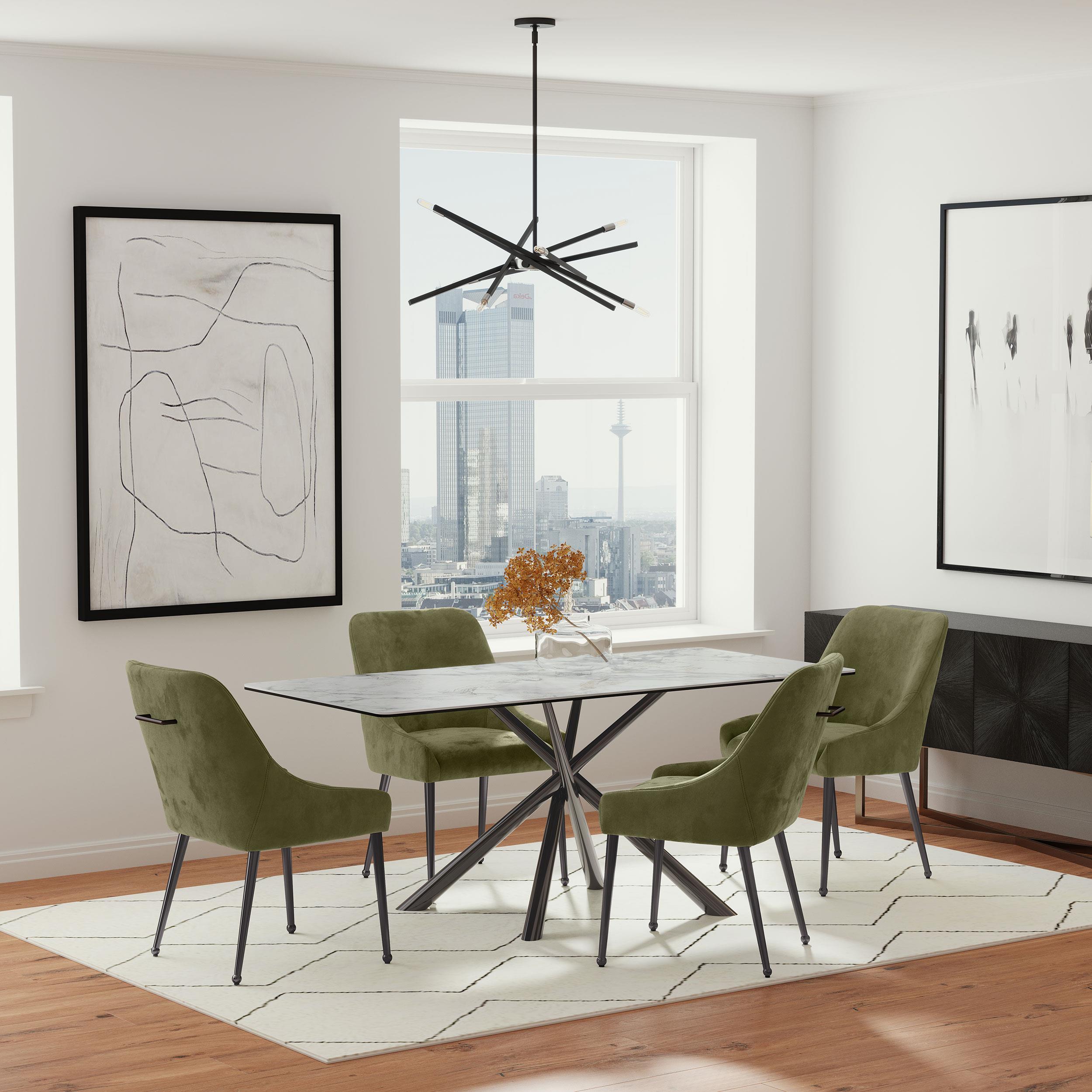 Model: 107772 | Coaster Mayette Upholstered Dining Side Chair Olive (Set of 2)