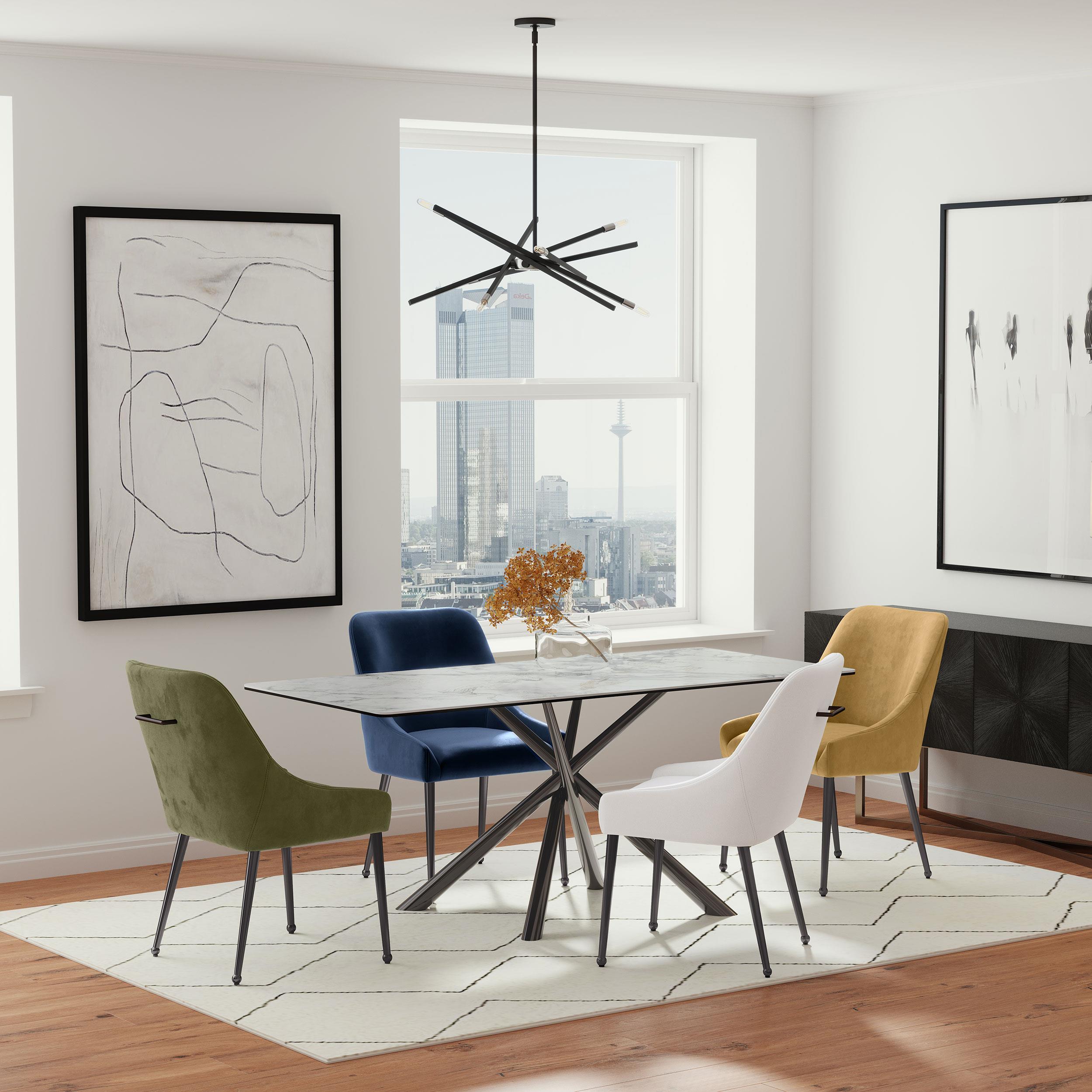Model: 107772 | Coaster Mayette Upholstered Dining Side Chair Olive (Set of 2)