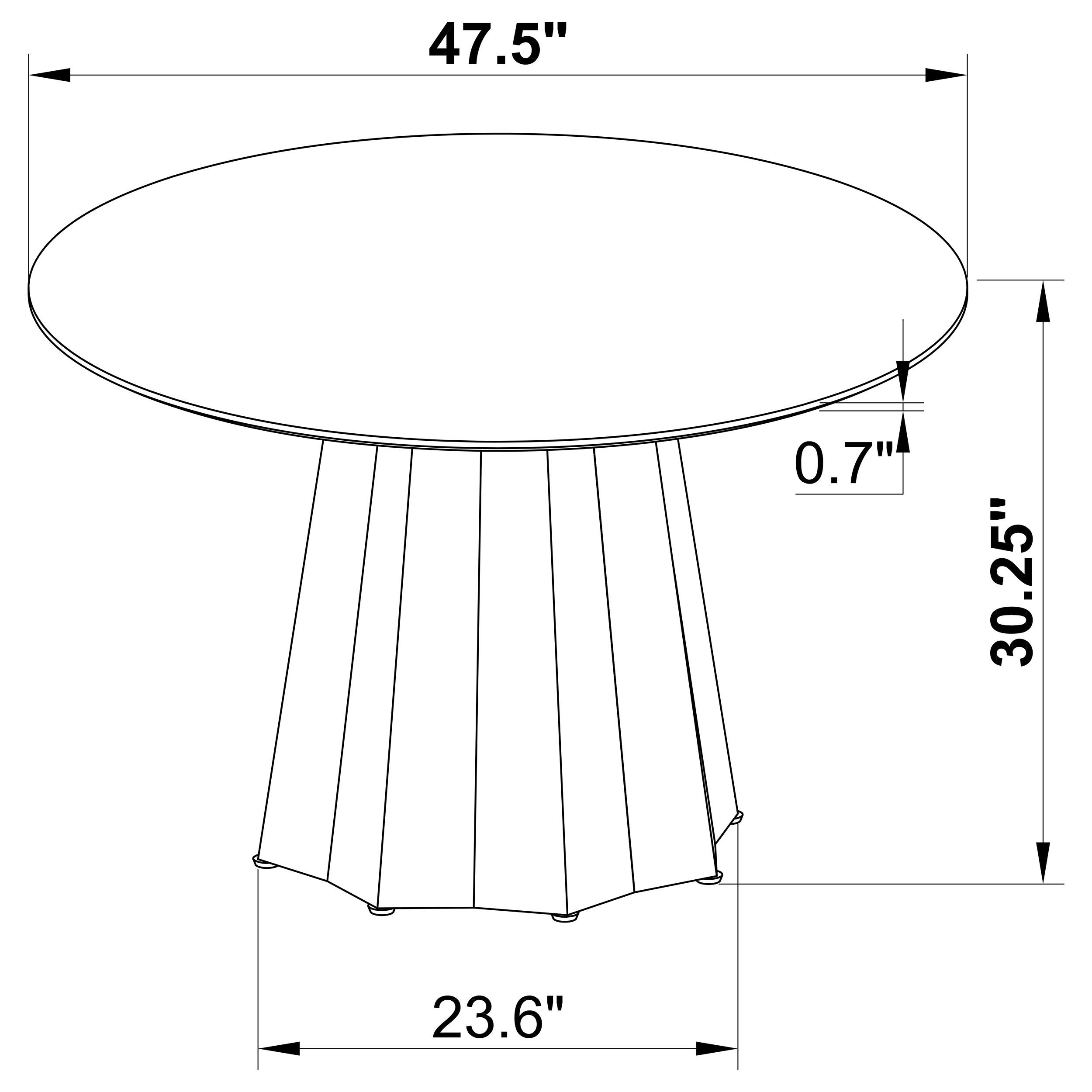 Model: 105780 | Coaster Camden Round 48-inch Faux Marble Top Dining Table Black