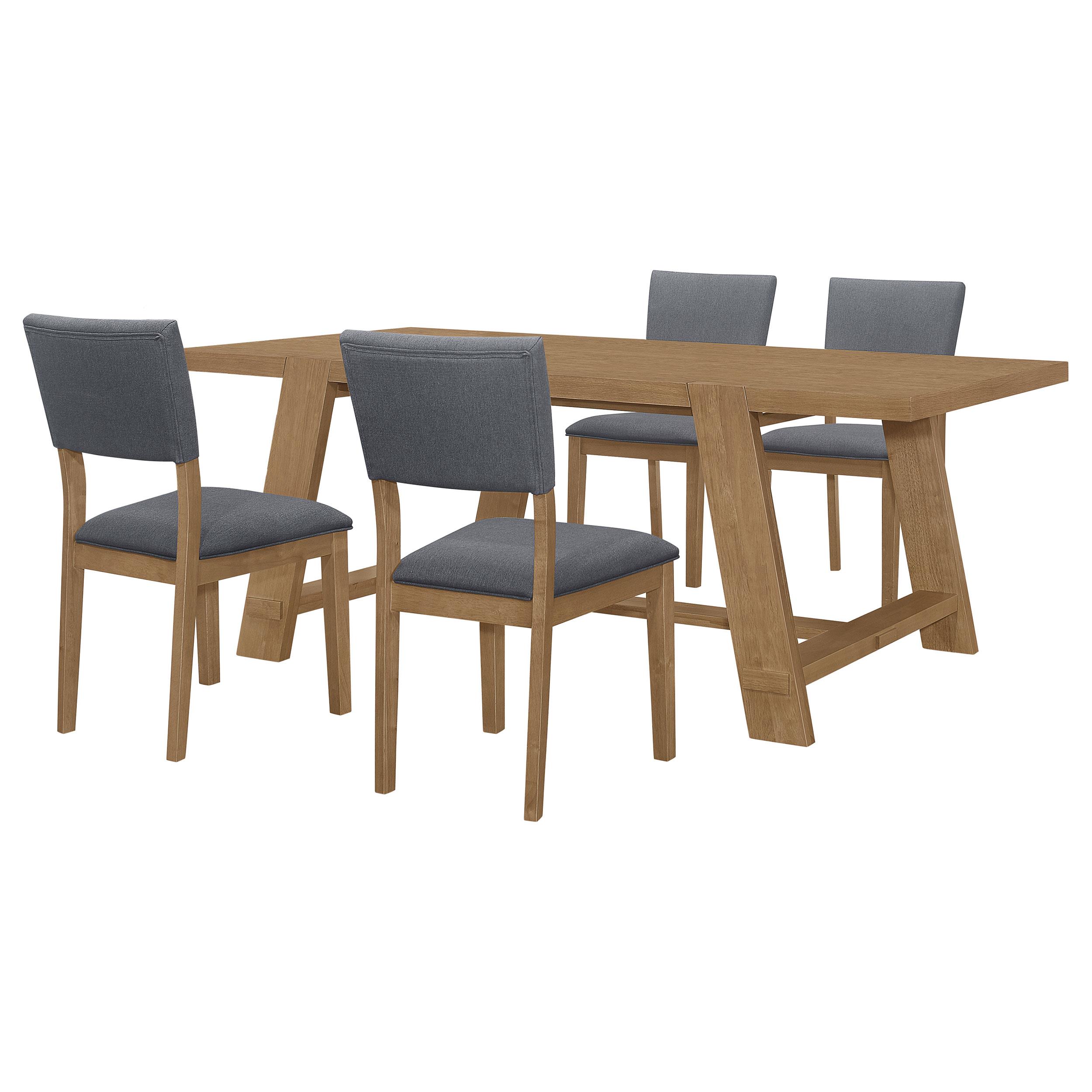 Model: 104171-S5 | Coaster Sharon 5-piece Rectangular Dining Table Set Brown