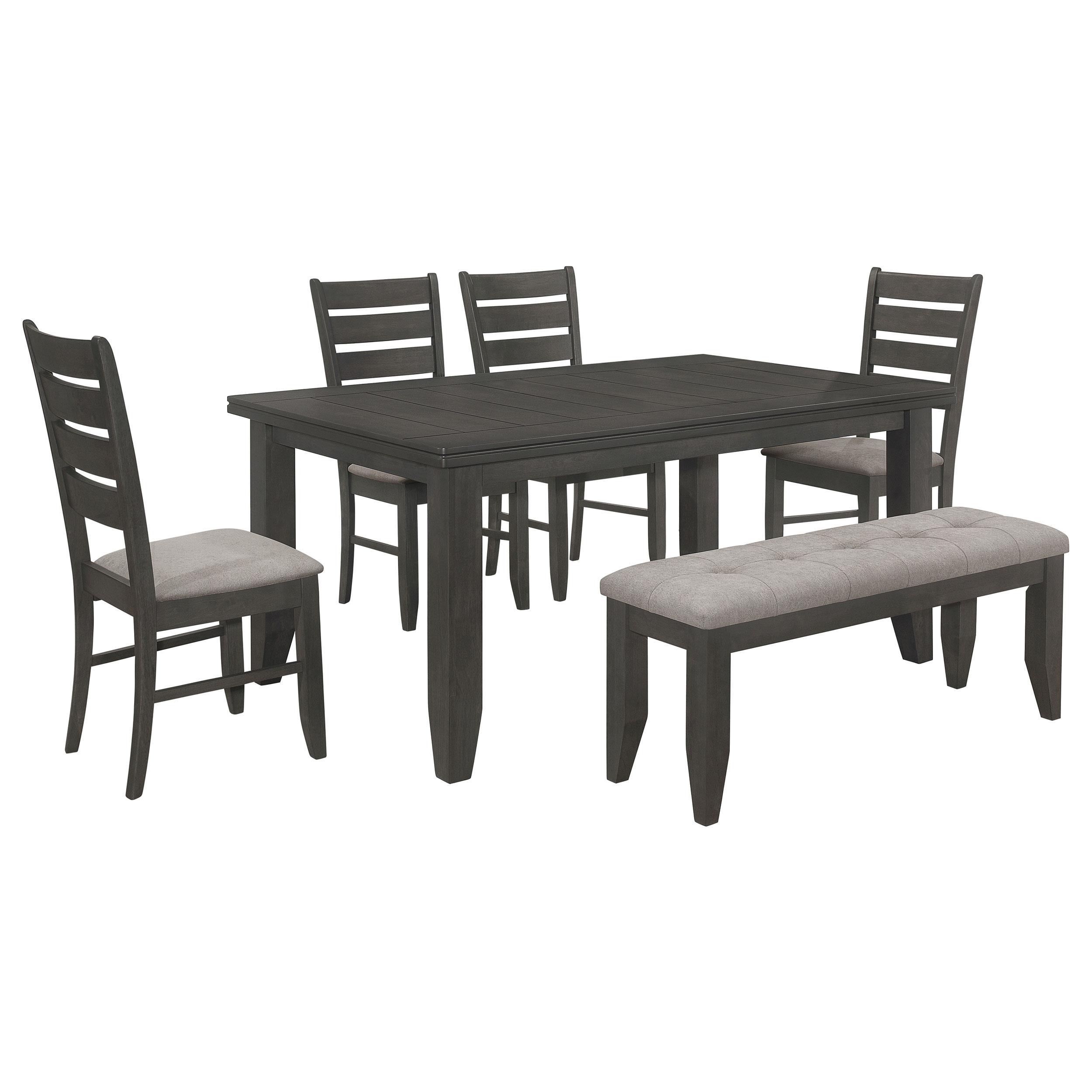 Model: 102721GRY-S6 | Coaster Dalila 6-piece Rectangular Dining Table Set Dark Grey