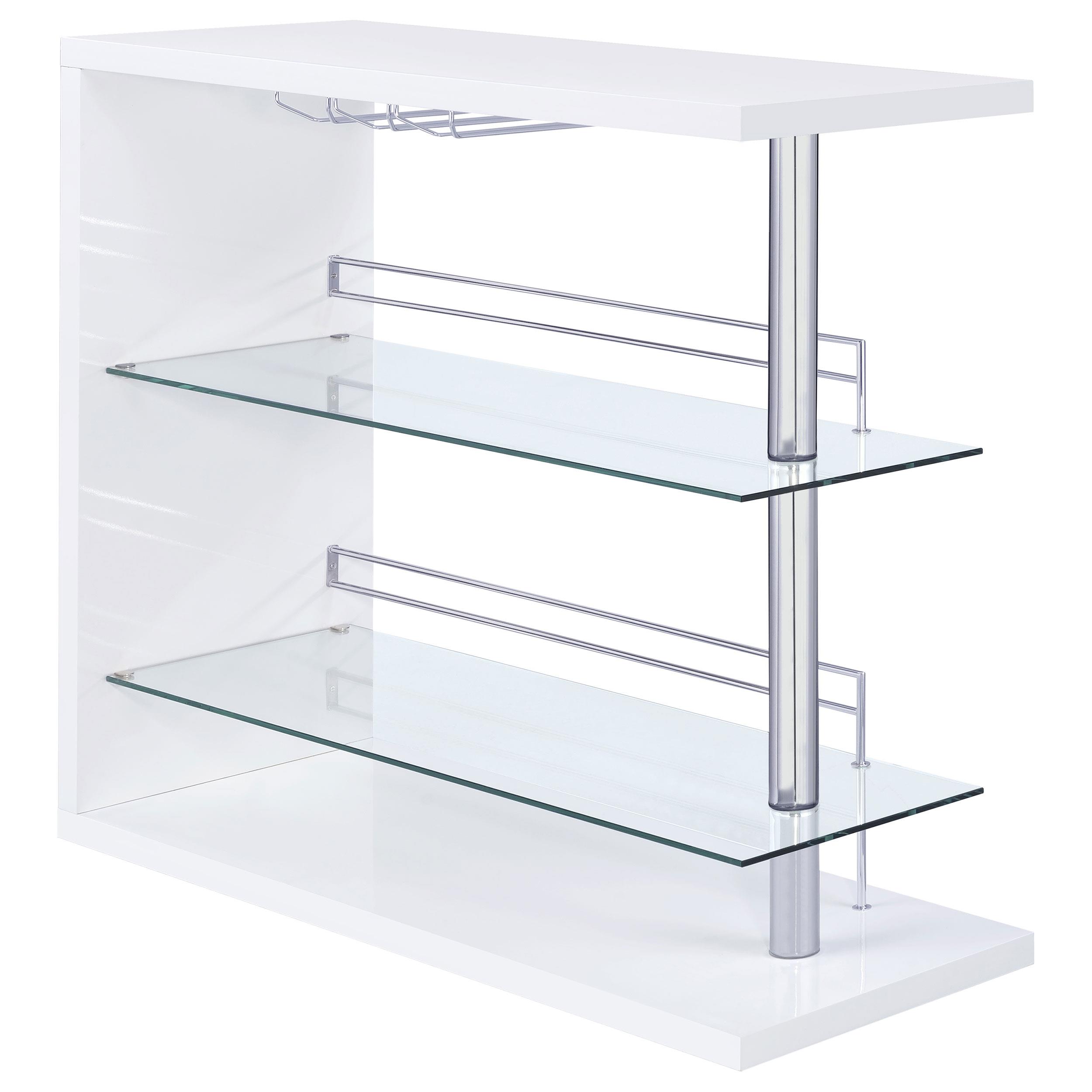 Coaster Prescott Rectangular Home Bar Table White High Gloss