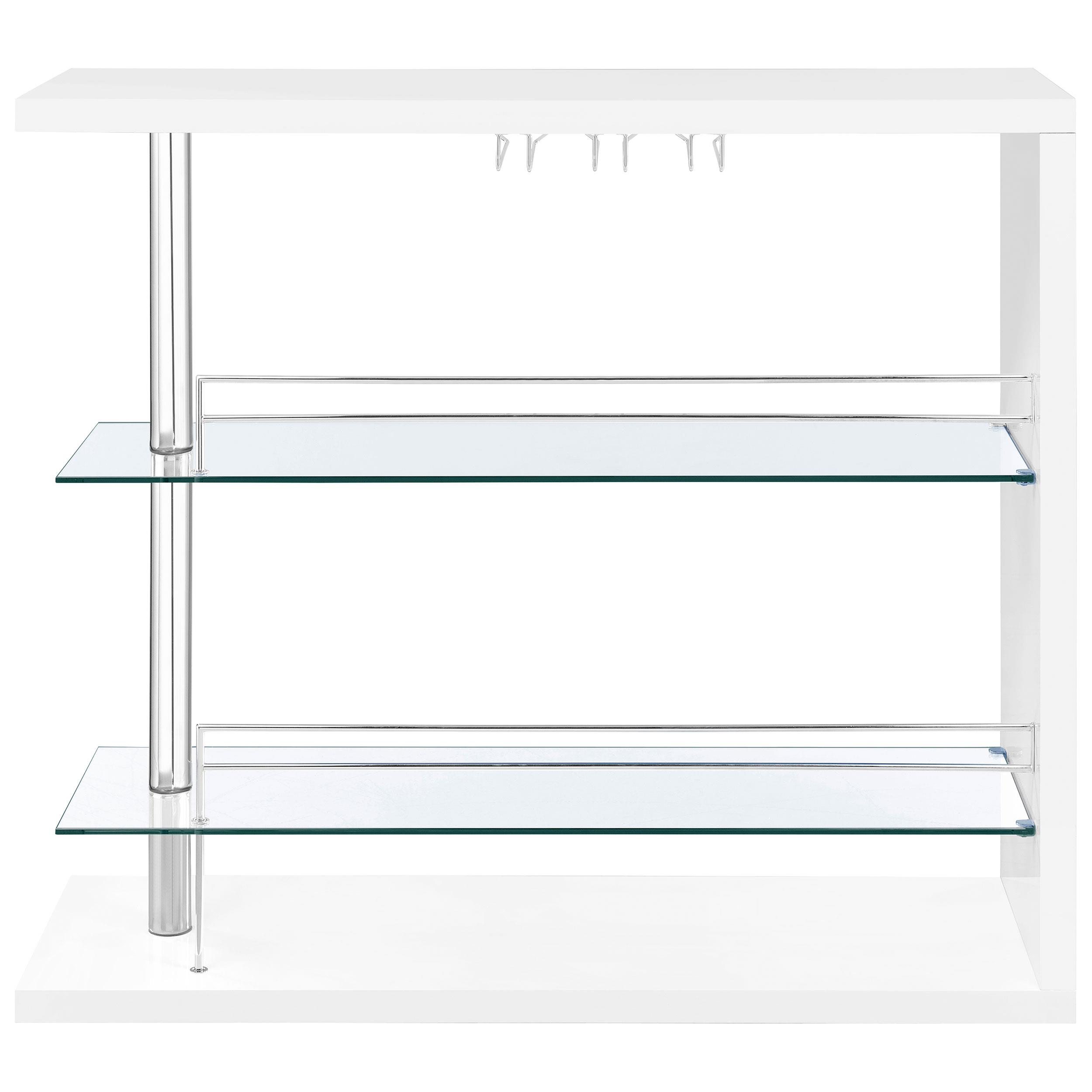 Model: 100167 | Coaster Prescott Rectangular Home Bar Table White High Gloss