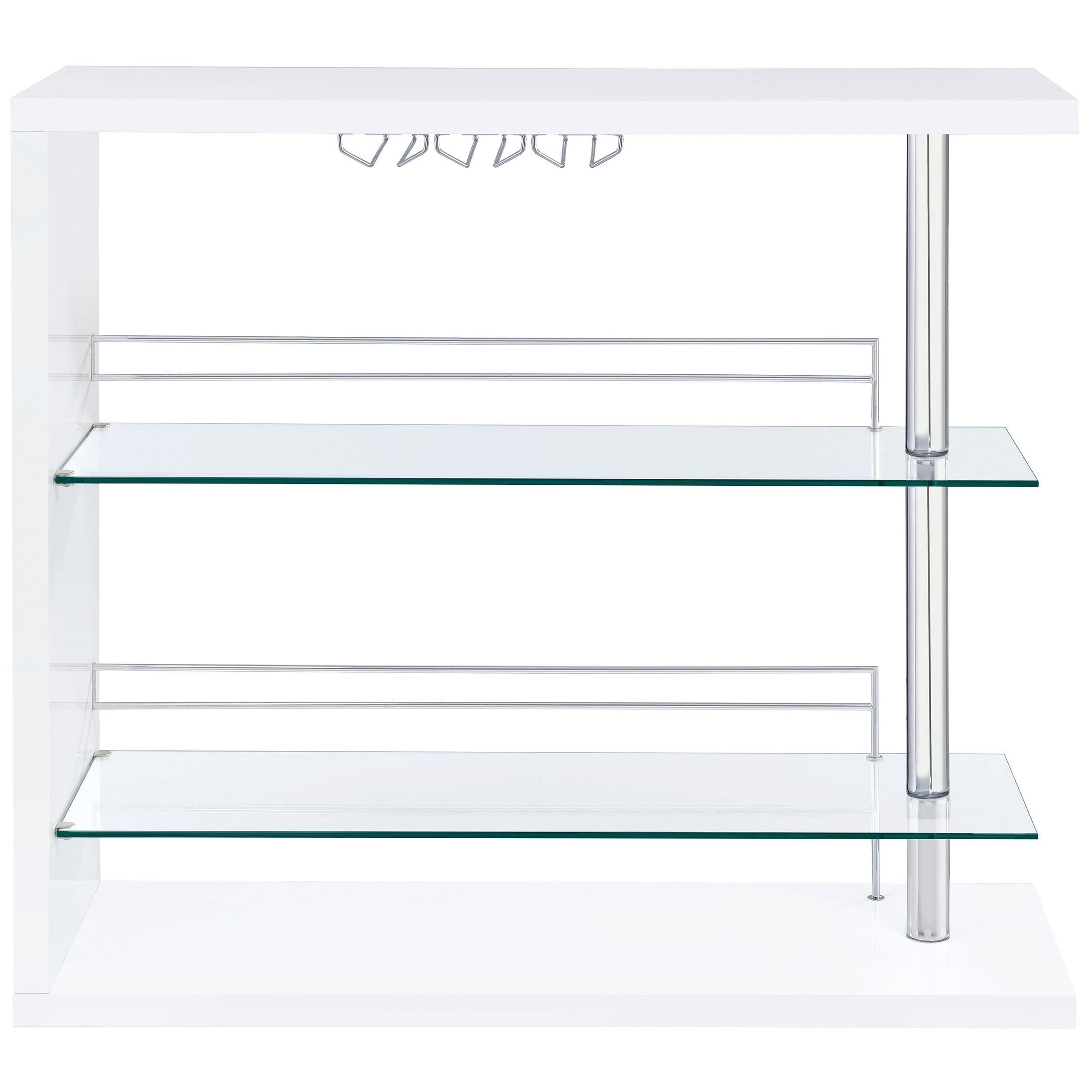 Model: 100167 | Coaster Prescott Rectangular Home Bar Table White High Gloss