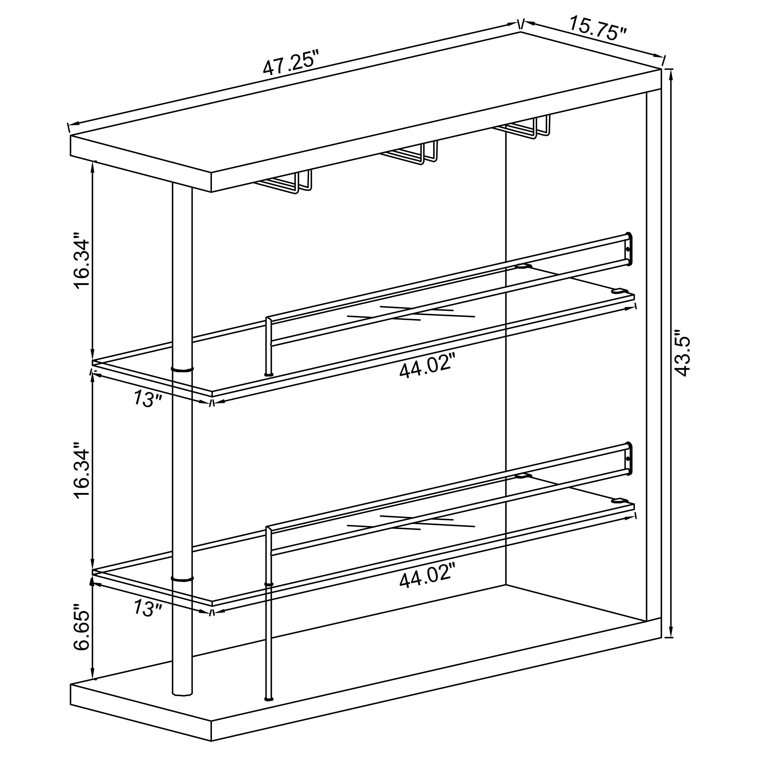 Model: 100167 | Coaster Prescott Rectangular Home Bar Table White High Gloss