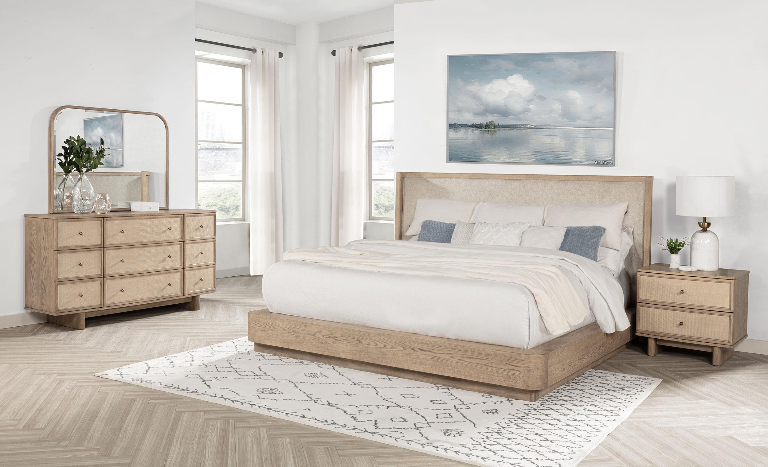 Coaster Kailani 4-piece Eastern King Bedroom Set Beige Oak