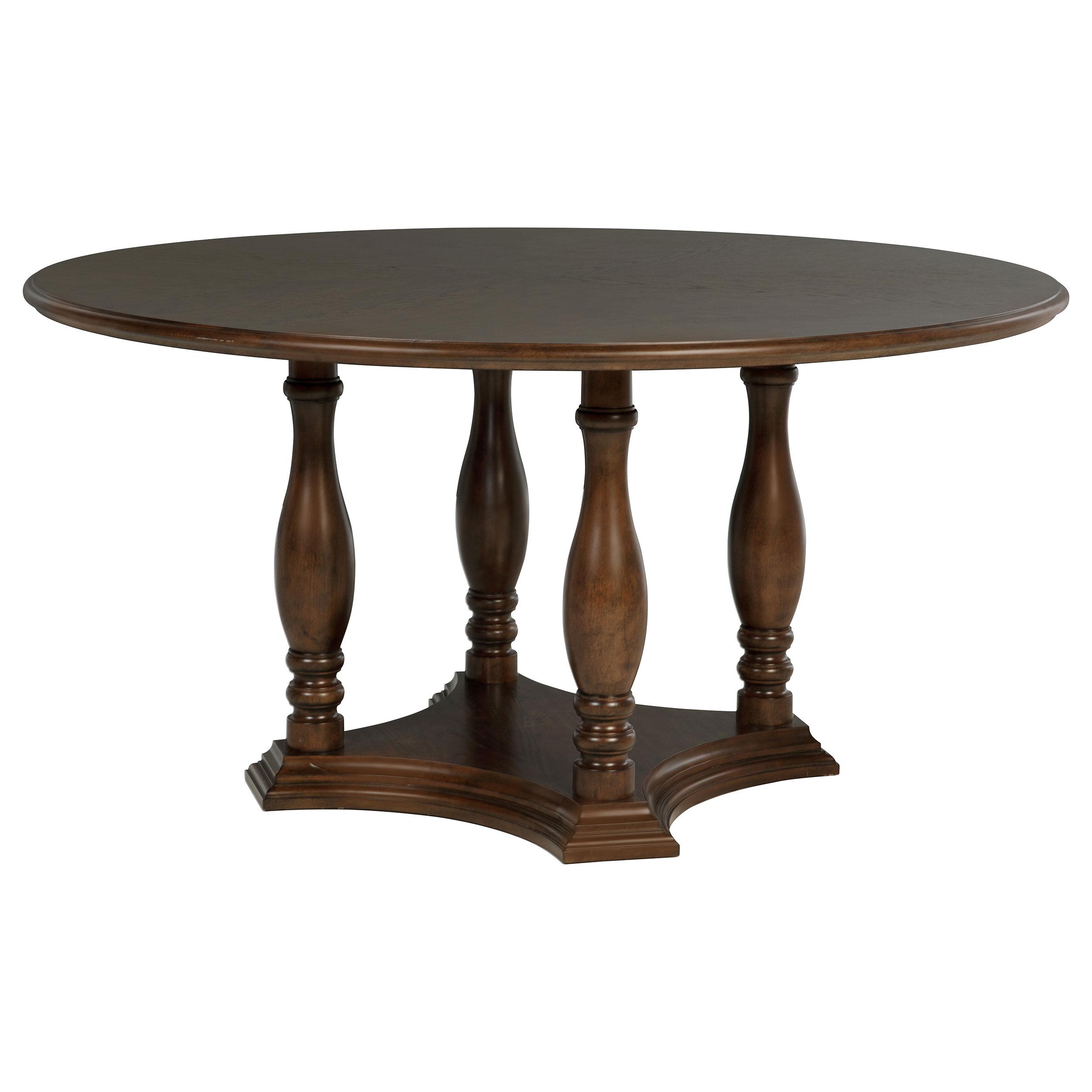 Coaster Landon 60-inch Round Wood Pedestal Dining Table Rich Brown