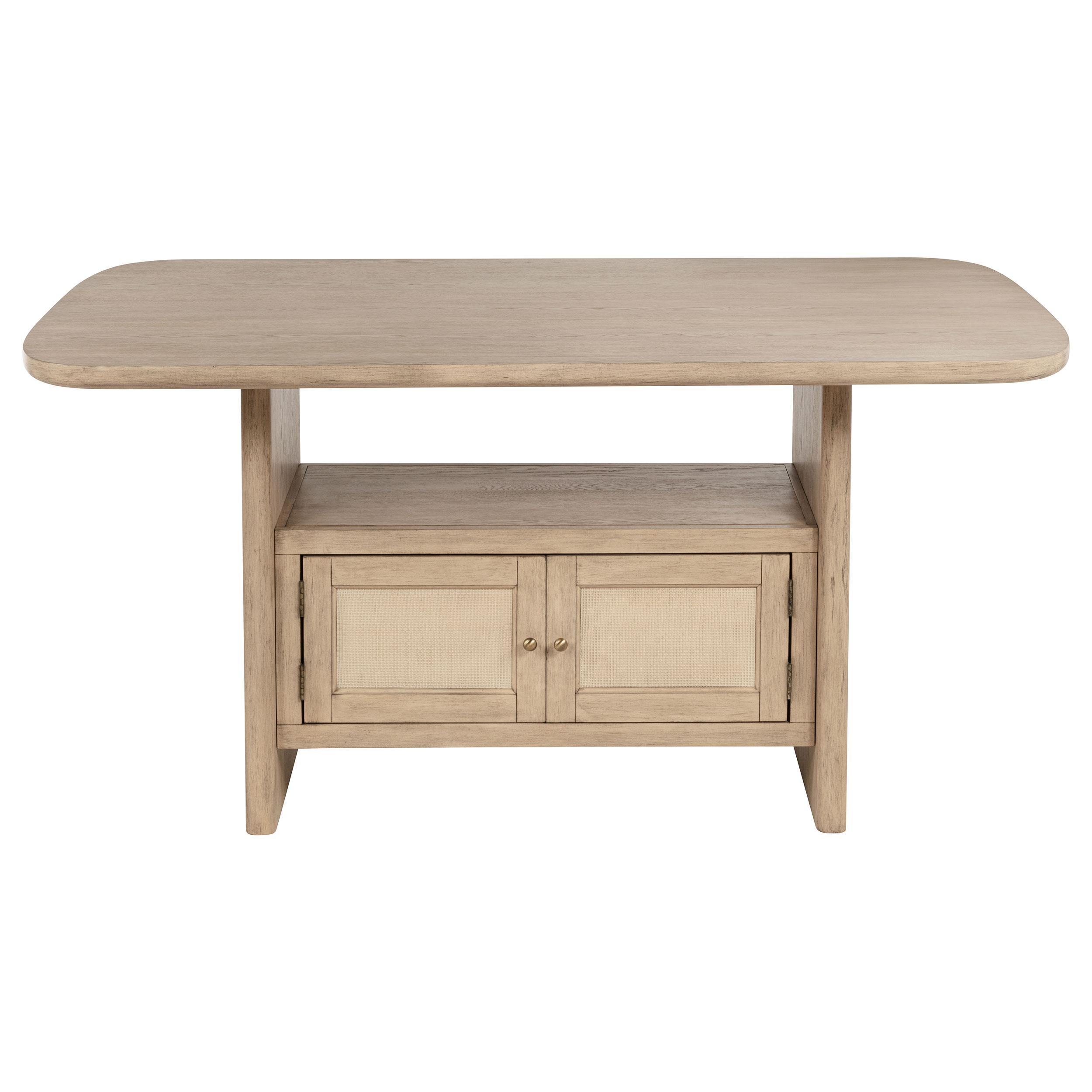 Model: 109388 | Coaster Kailani Cane Counter Height Storage Dining Table Beige Oak