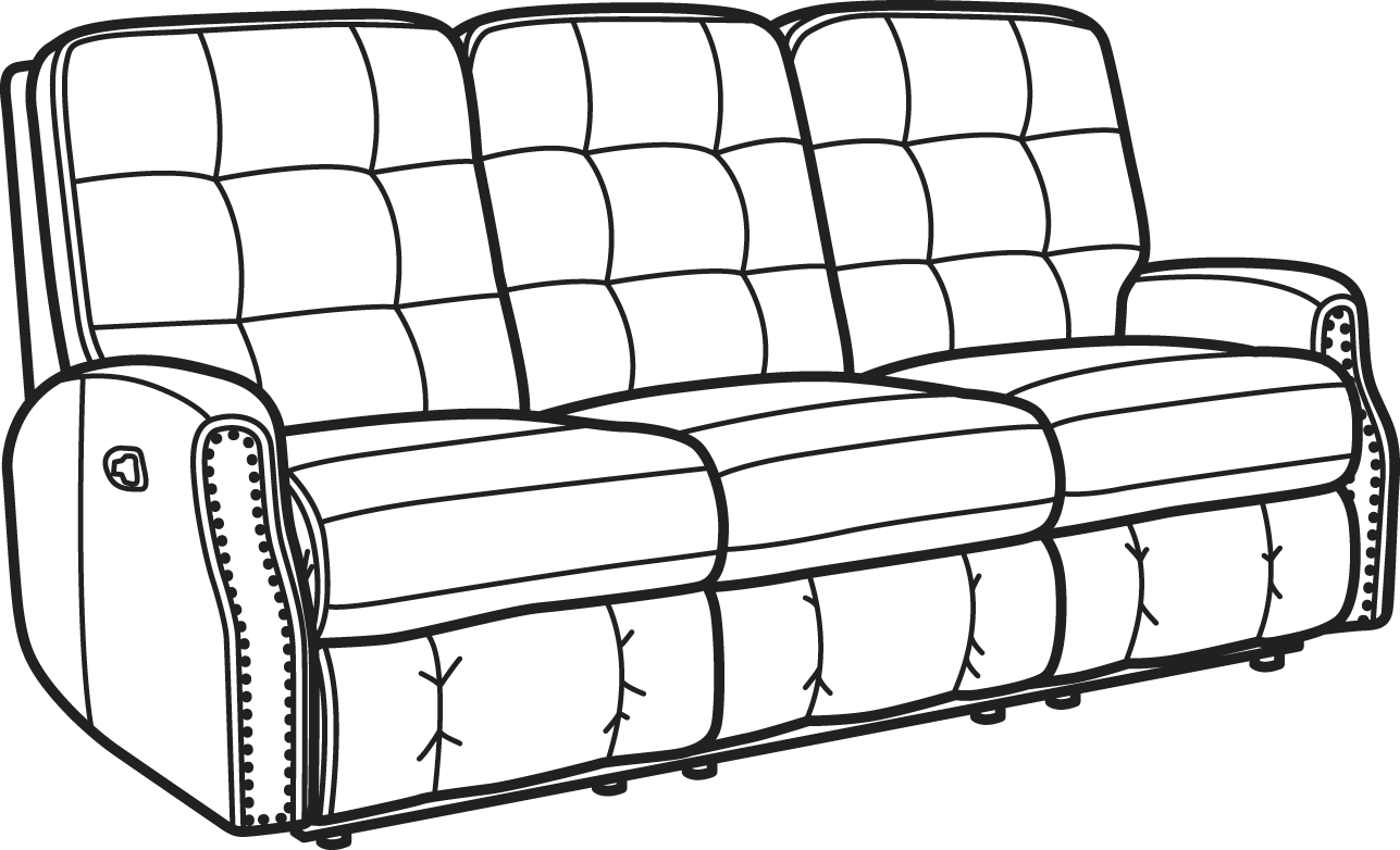 Flexsteel 388162 Devon Leather Reclining Sofa with Nailhead Trim