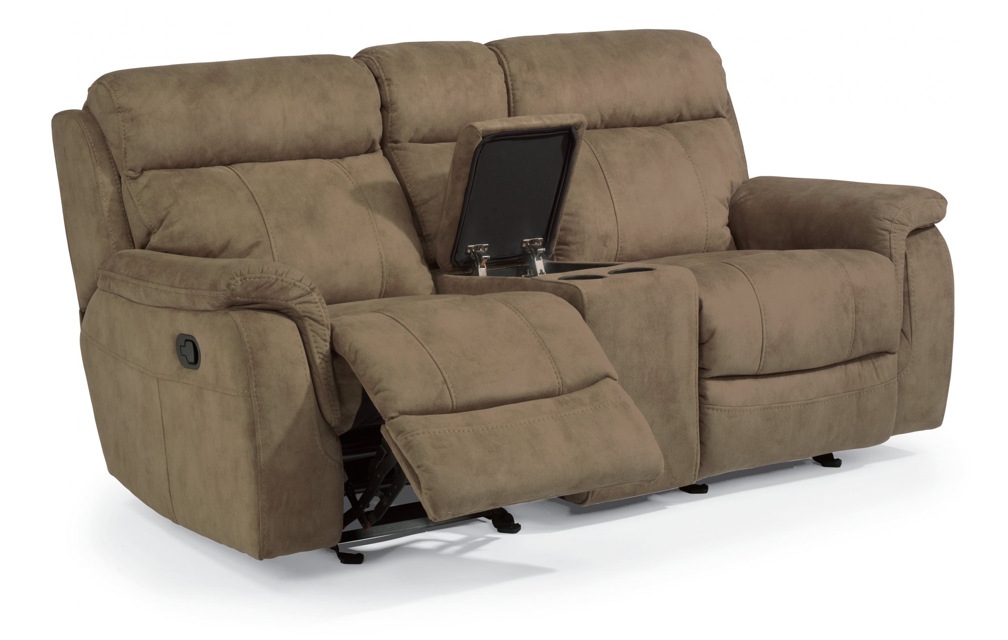 Flexsteel 1425604 Casino Fabric Gliding Reclining Loveseat with