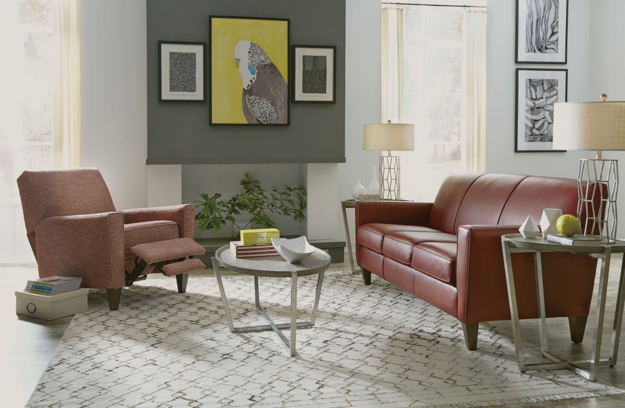 Flexsteel 396631 Digby Leather ThreeCushion Sofa396631 Craig