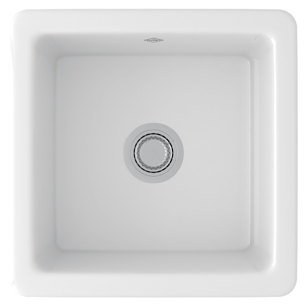 Model: RC1818WH | ROHL Shaws Classic Shaker Single Bowl Square Fireclay Bar/Food Prep Sink