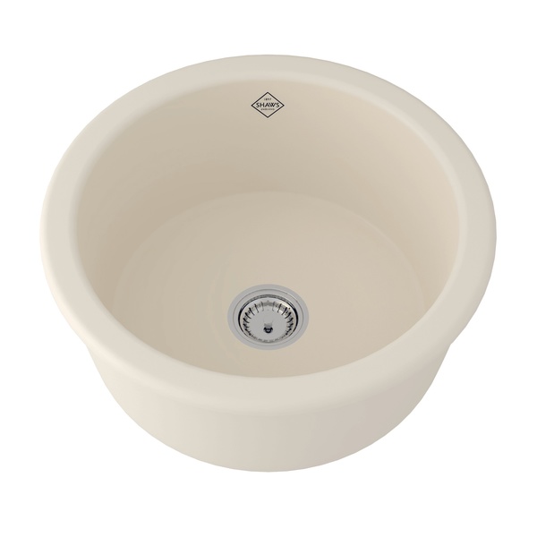 Model: UM1807PCT | ROHL Shaws Original Lancaster Single Bowl Round Bar/Food Fireclay Prep Sink