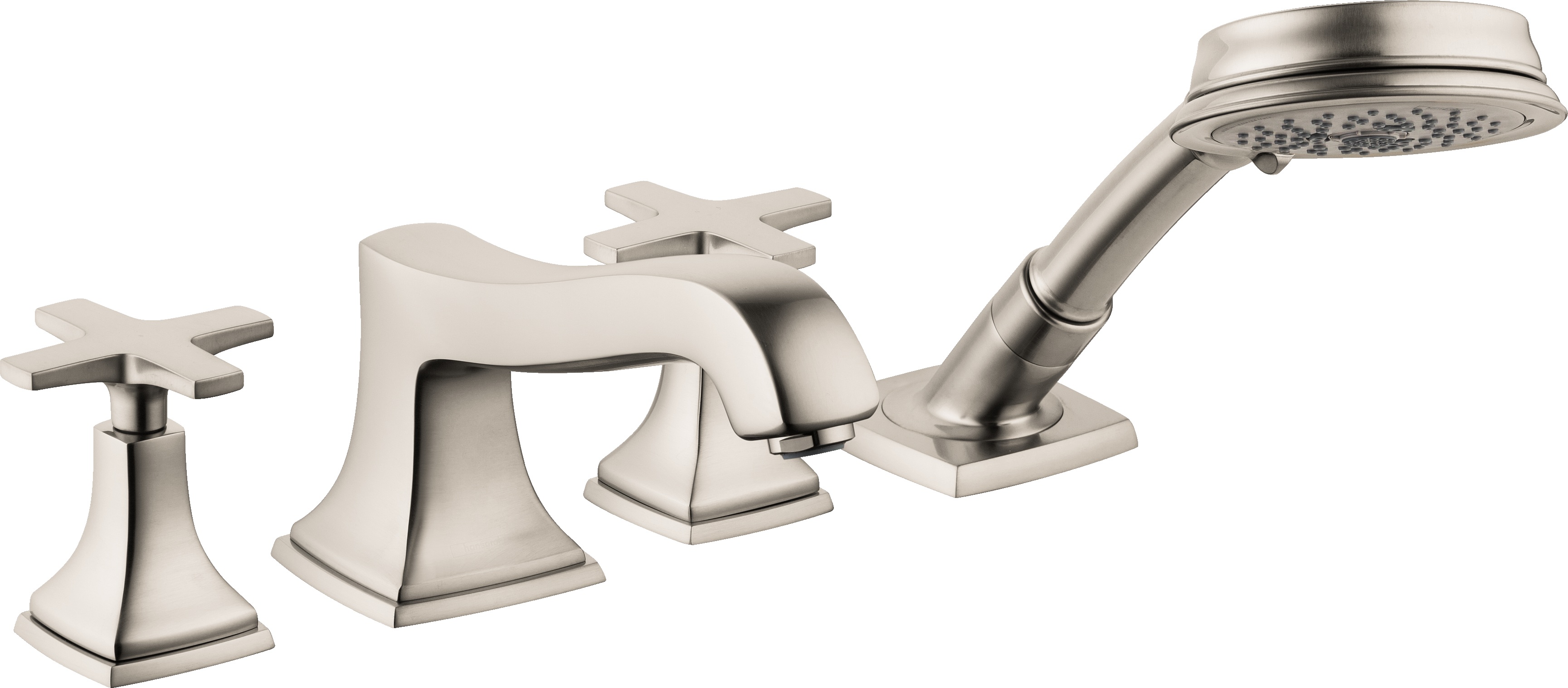 Hansgrohe 31449821 4Hole Roman Tub Set Trim with Cross Handles and