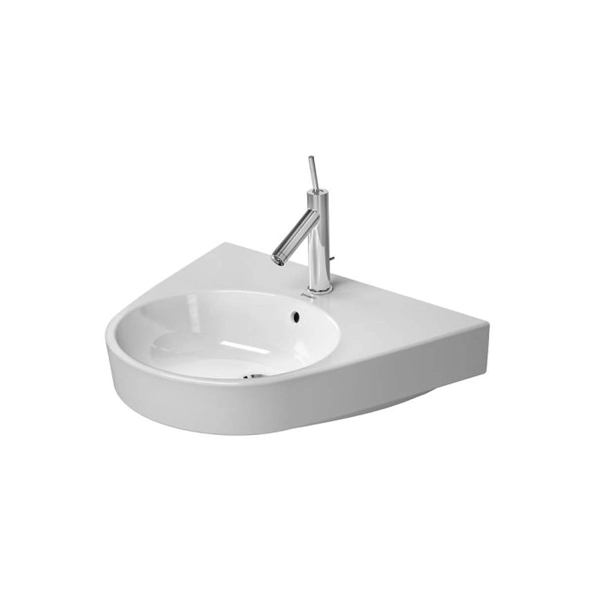 Duravit Starck 2 Ceramic 25-5/8" Bathroom Sink for Wall Mounted or Pedestal Installations with Widespread Faucet Holes and Overflow