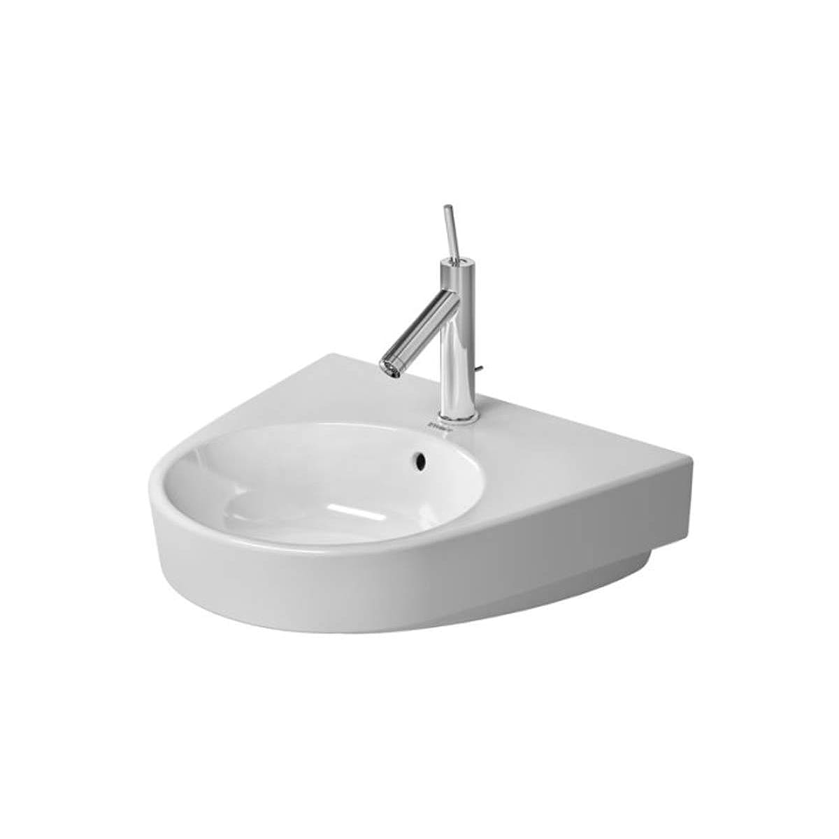 Duravit Starck 2 Ceramic 21-5/8" Bathroom Sink for Wall Mounted or Pedestal Installations with Widespread Faucet Holes and Overflow