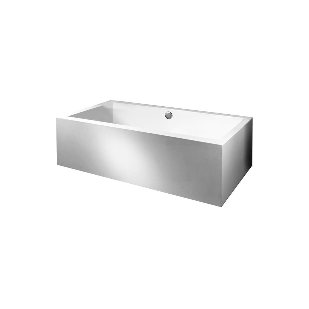 MTI Baths Andrea 18 Sculpted Finish Designer 72" Three Wall Alcove Acrylic Soaking Tub with Center Drain Placement and Overflow