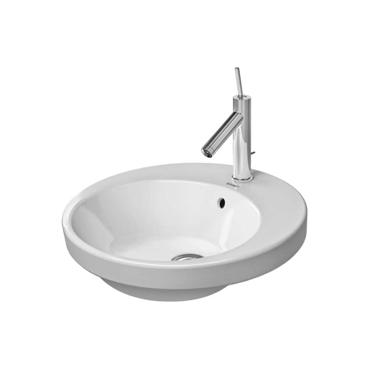 Duravit Starck 2 Ceramic 18-7/8" Drop In Bathroom Sink with Single Faucet Hole and Overflow