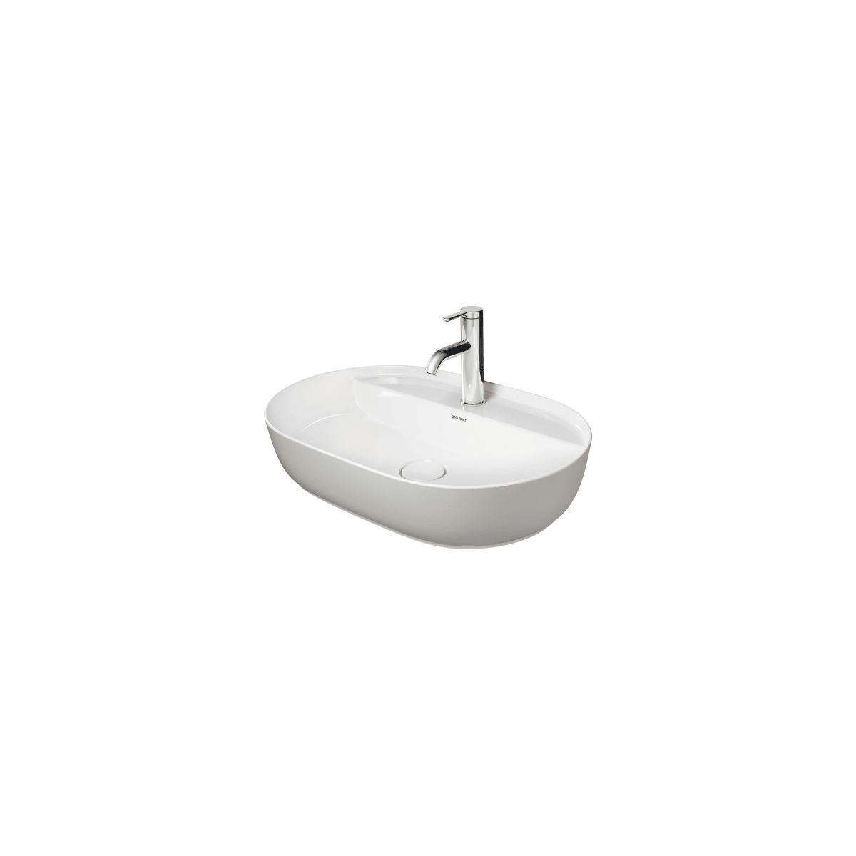 Duravit Luv 23-5/8" Ceramic Vessel Mounted Bathroom Sink with Single Faucet Hole