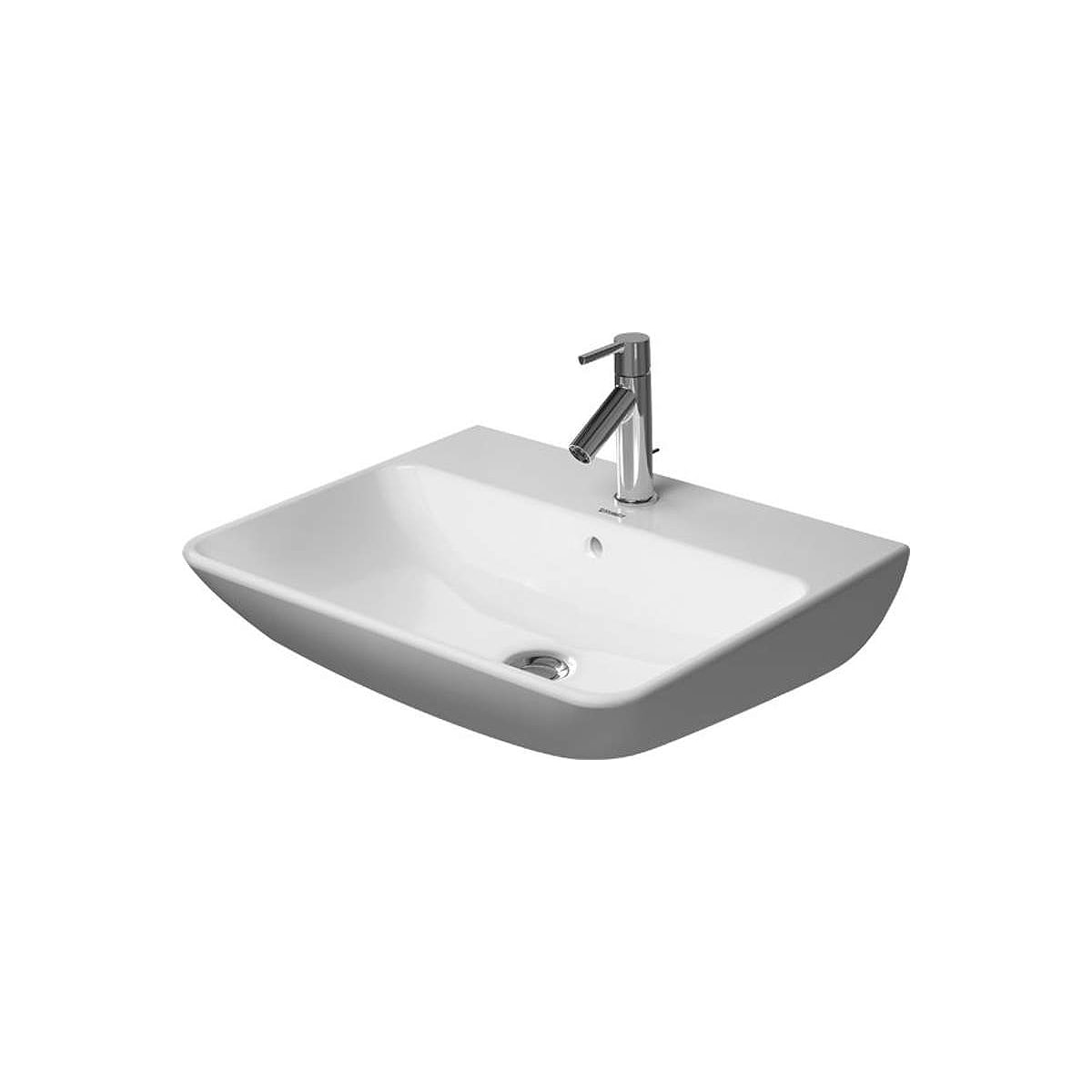 Duravit ME By Starck 23-5/8" Ceramic Bathroom Sink for Wall Mounted or Pedestal Installations with Single Faucet Hole and Overflow