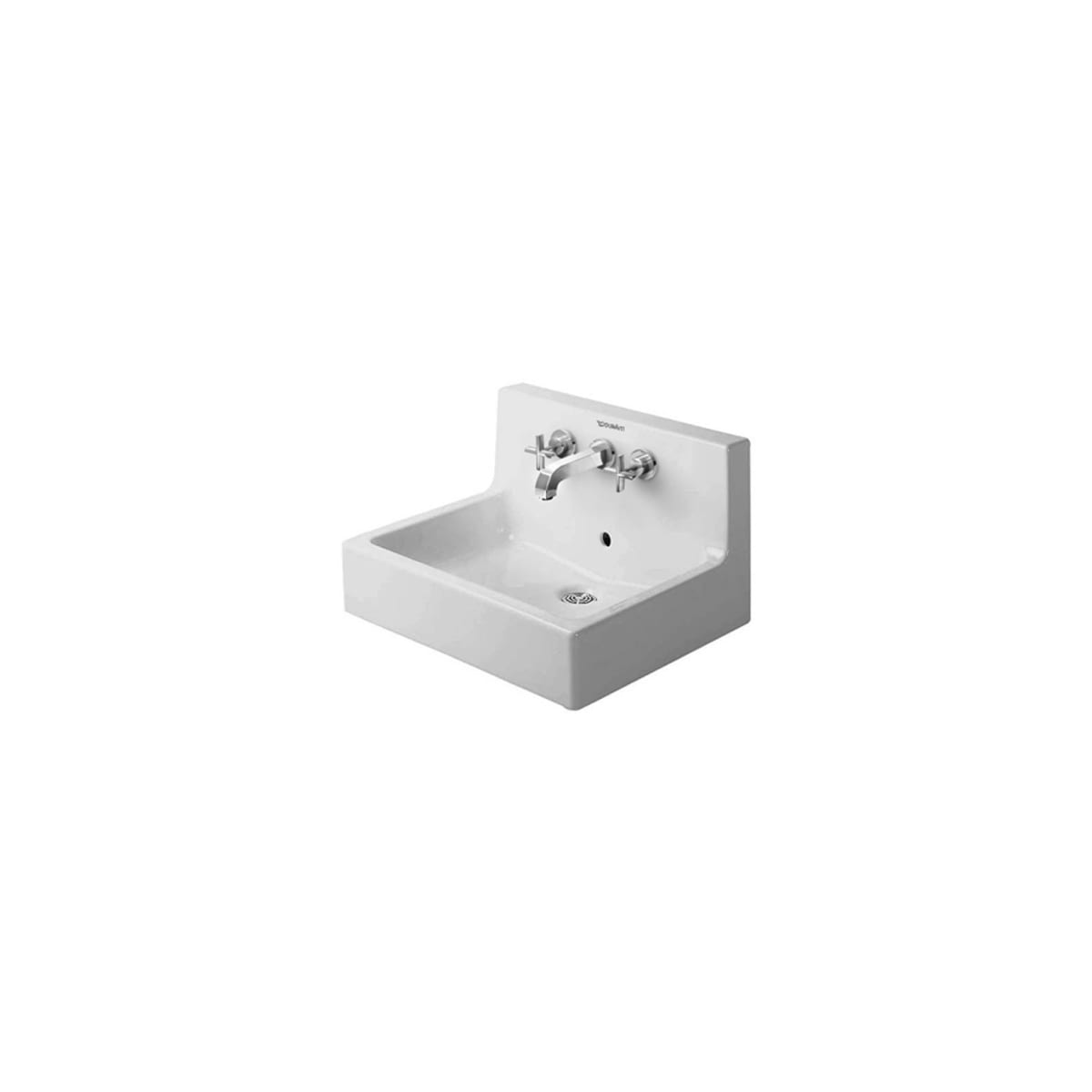 Duravit Vero 23-5/8" Ceramic Wall Mounted Bathroom Sink with Widespread Faucet Holes and Overflow