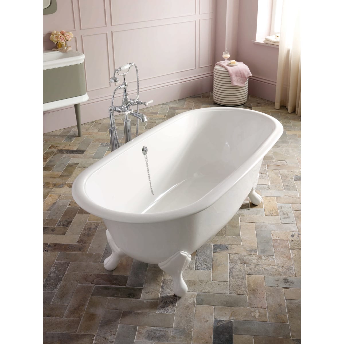 Victoria+Albert Radford 74-7/8" Soaking Bathtub for Freestanding Installations with Center Drain and Overflow